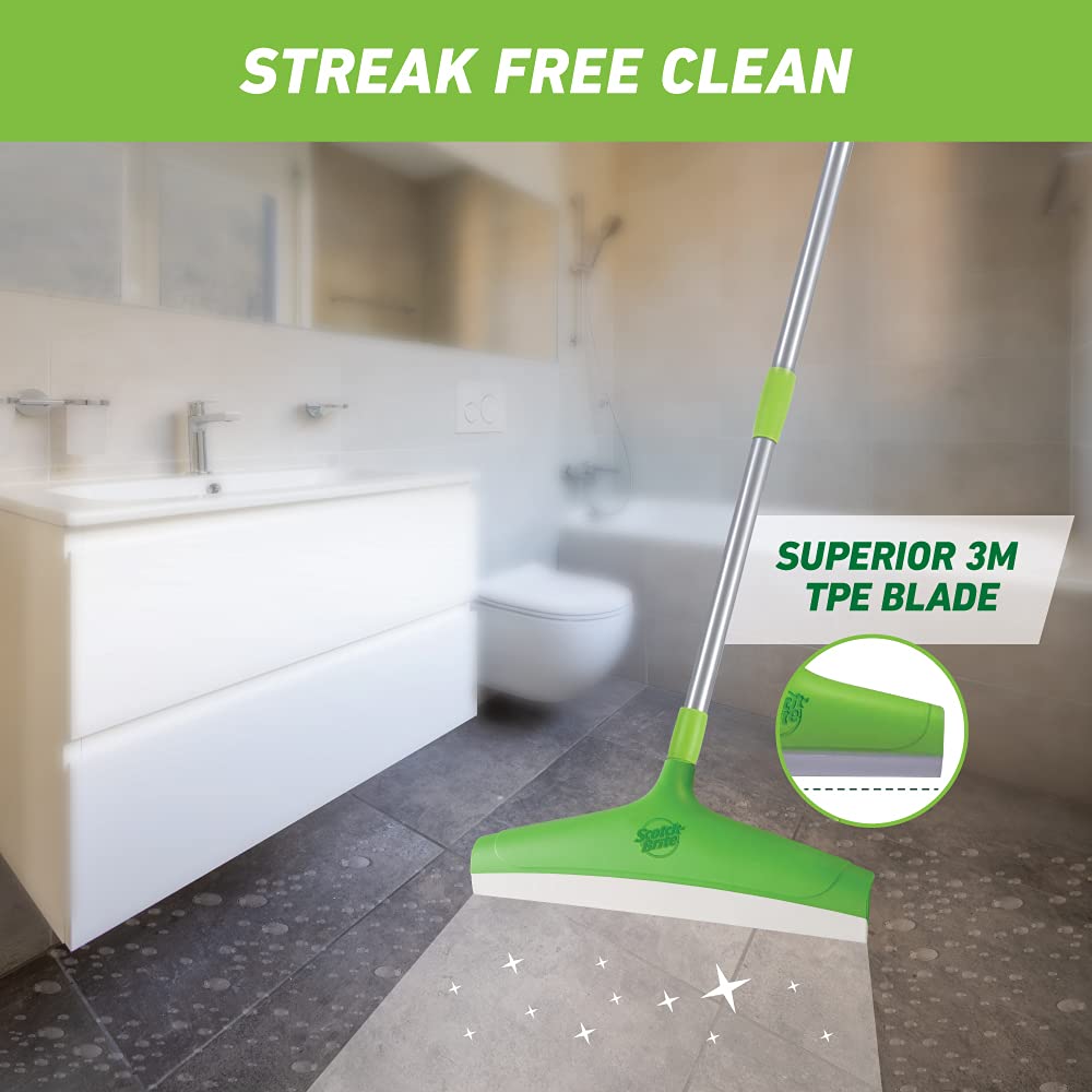 Scotch-Bite 2-in-1 Bucket Spin Mop with 2 Refills (Green, 4-Piece Set) - Easy Floor Cleaning for Hardwood, Tile & Laminate Floors