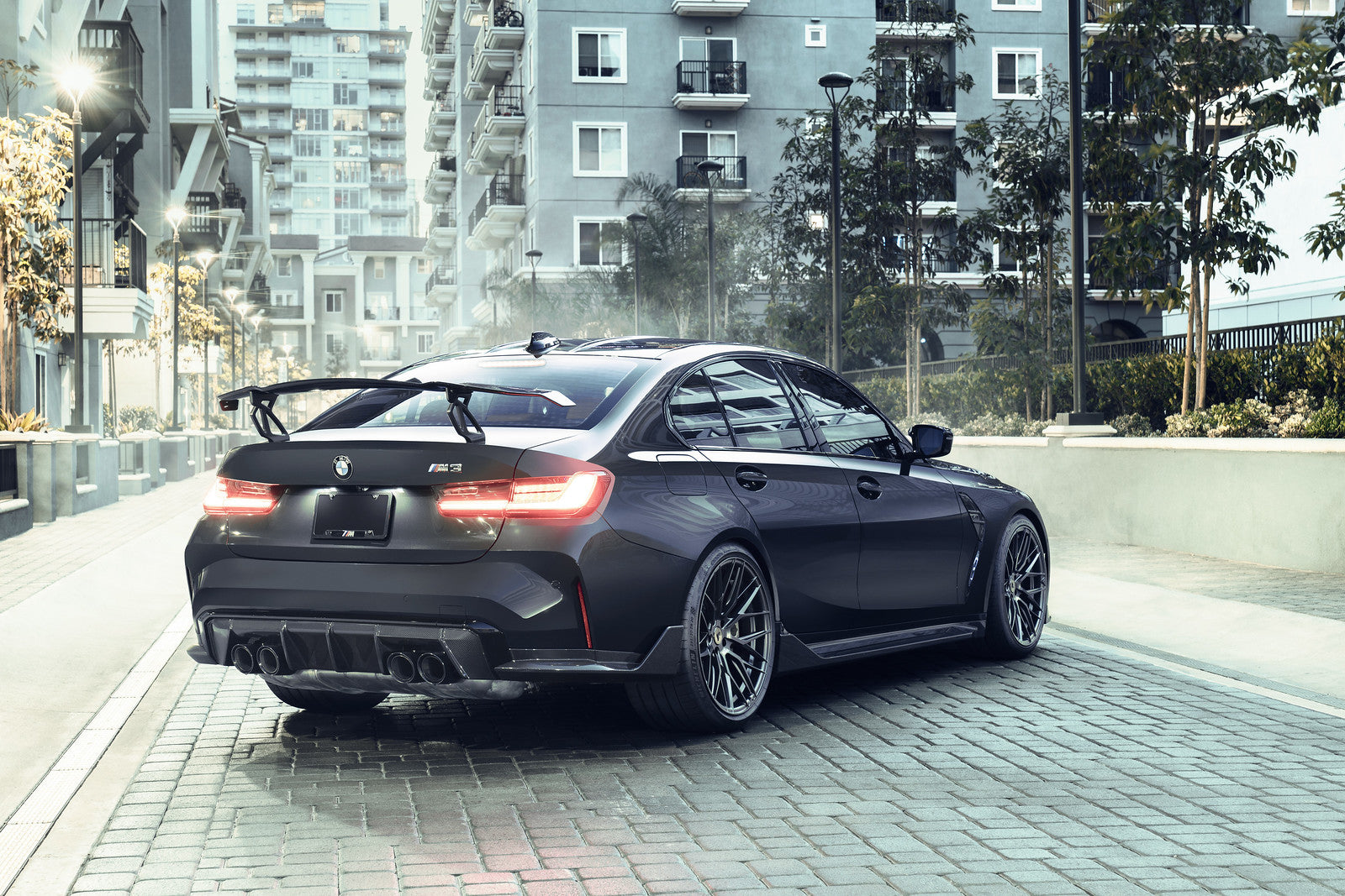 BMW G80 M3 VRS Carbon Fiber Aero VFF 107 Front Lip Spoiler - High Performance Carbon Graphite Finish for Track & Street Racing