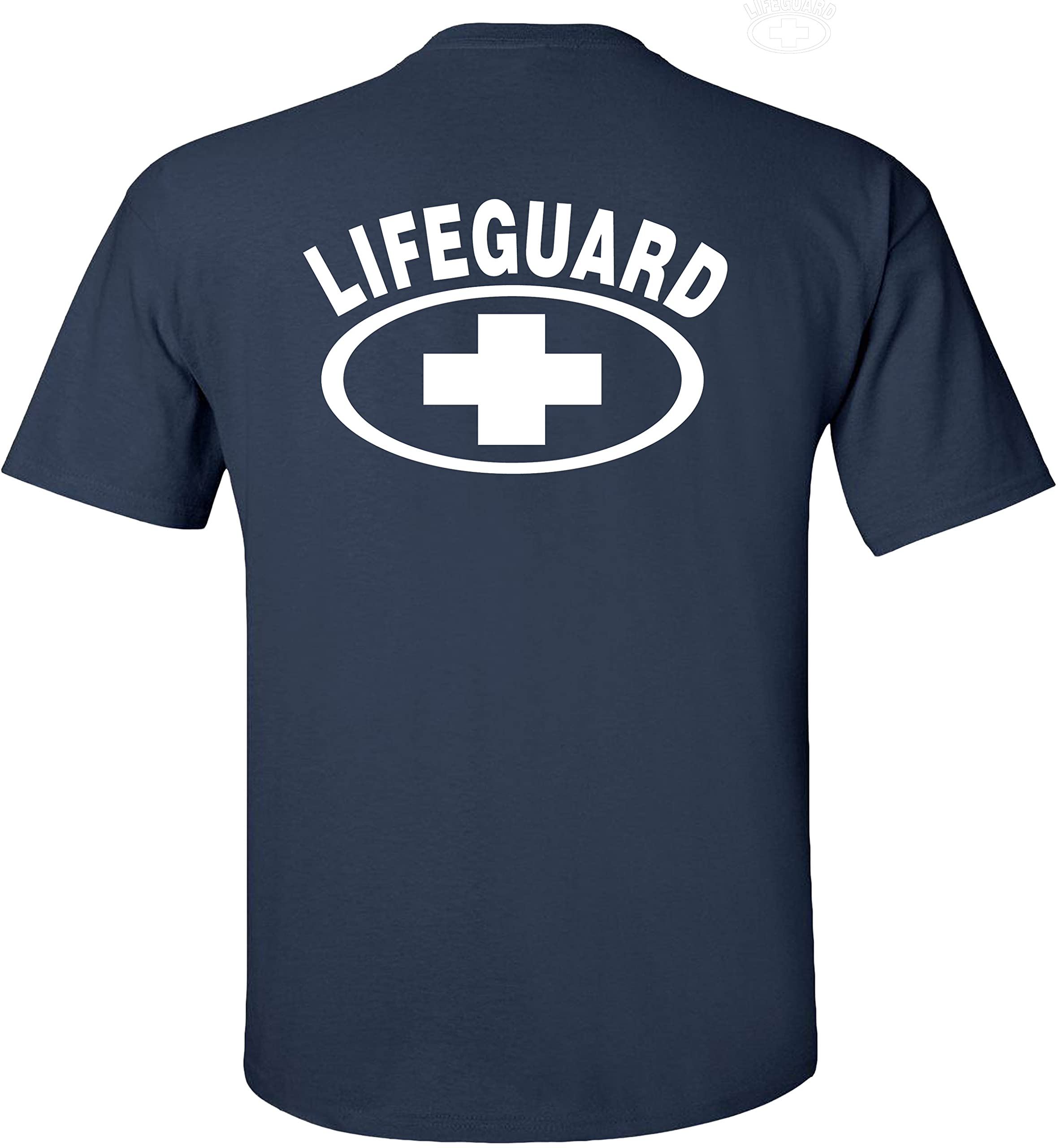 Life Guard T-Shirt - Professional Lifeguarding Uniform with White Cross, YMCA Approved, Durable Pool Staff Apparel, Ideal for Swimming Pool Safety & F&B Services