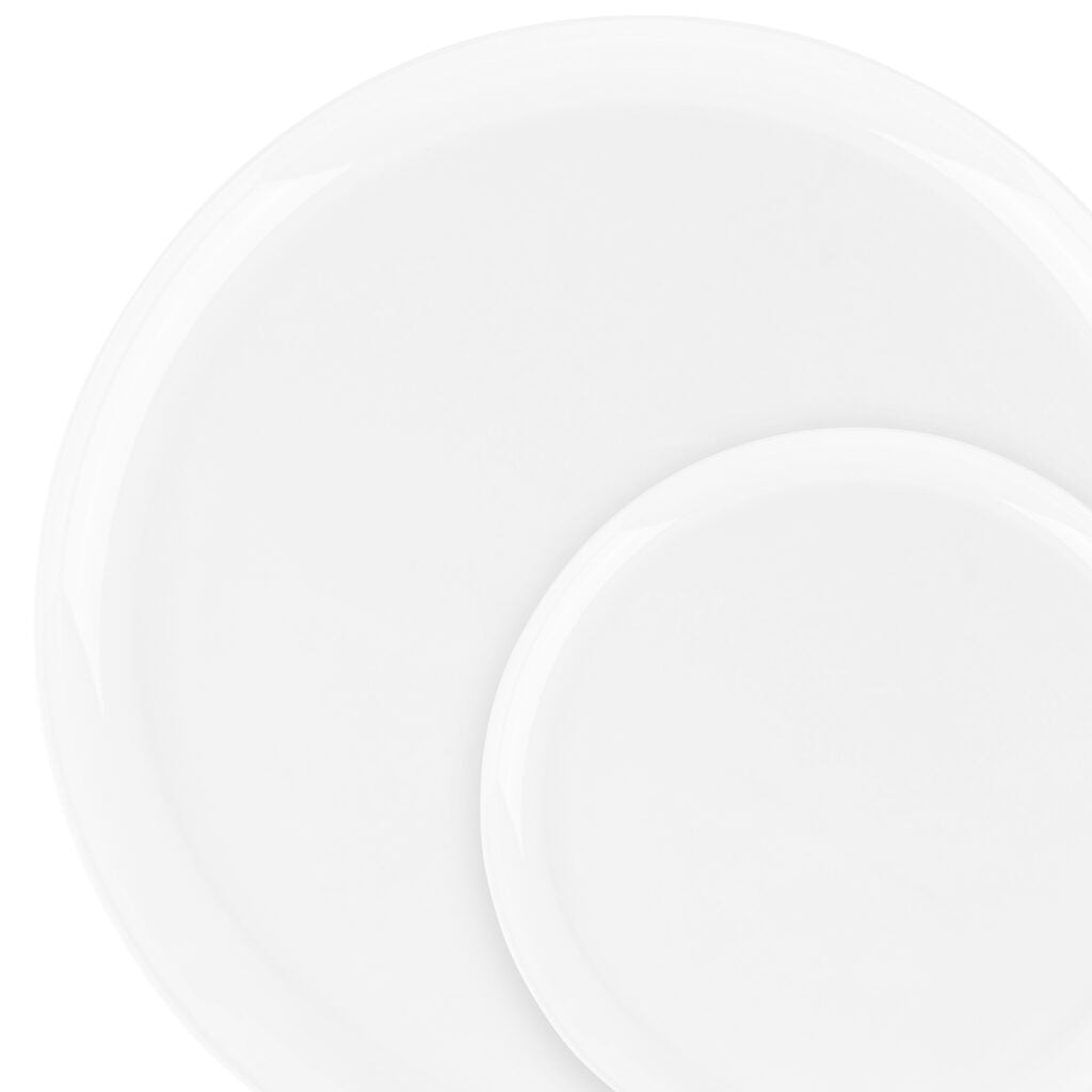 Premium White Round Plastic Plates - 10 Pack Elegant Disposable Dinner Plates for Parties, Weddings & Special Events