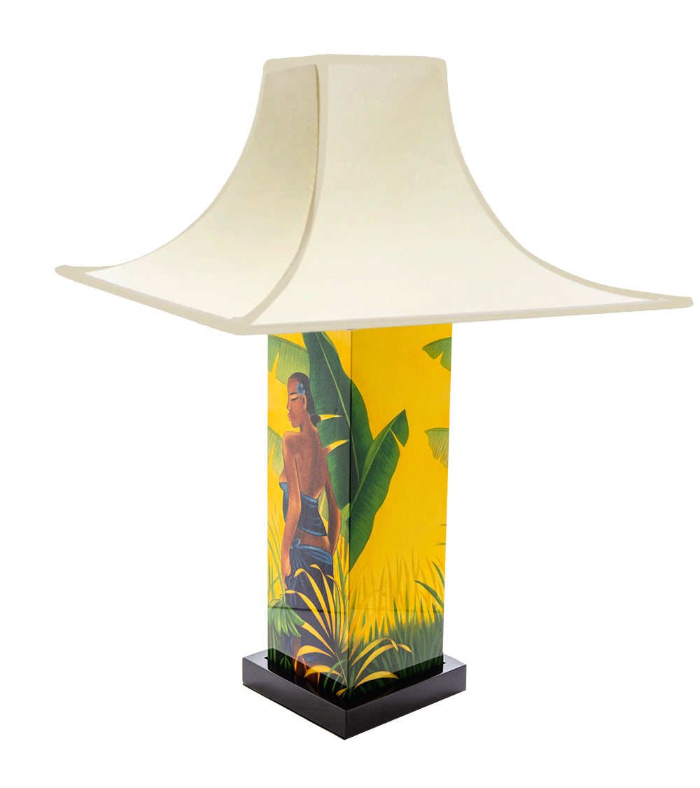 Tim Nguyen Green Bananas Table Lamp - Modern LED Nightstand Light for Bedroom, Living Room, Office - Perfect for Reading, Decor & Ambient Lighting