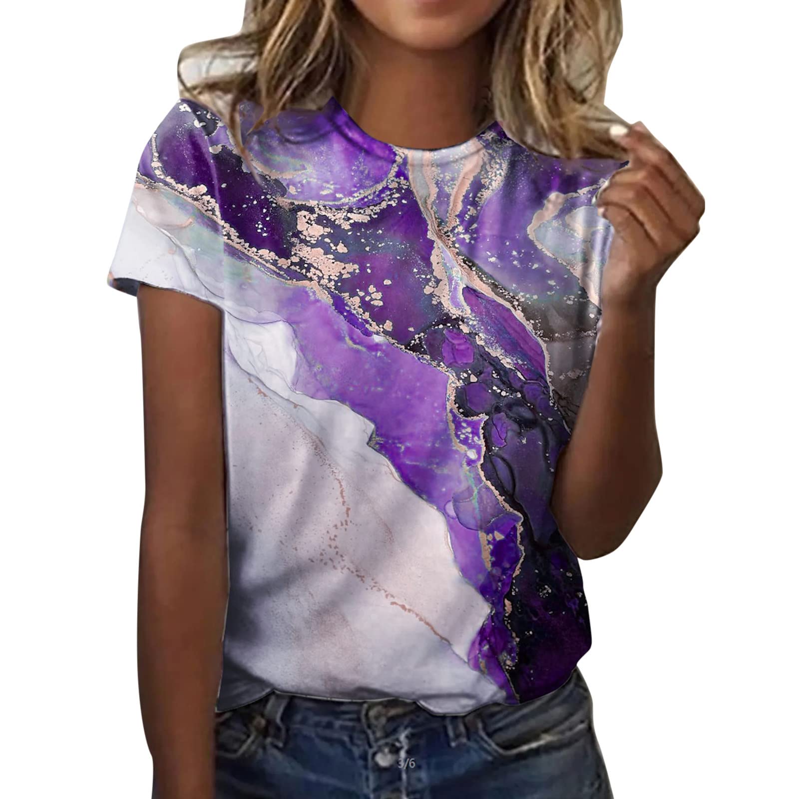 Trendy Plus Size Women's Short Sleeve V-Neck Printed T-Shirt - Casual Summer Blouse for Work, Date & Everyday Wear | MOKINGTOP