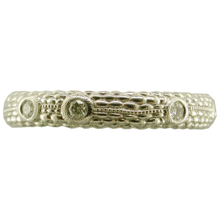 Alex Sepkus Brick Work Platinum Large Band Ring - Size 46PA - Luxury Statement Jewelry for Weddings, Anniversaries & Special Occasions