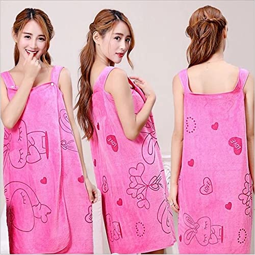 Premium Microfiber Soft Bath Towel - Ultra Absorbent Quick Dry Bathrobe for Women, Light Purple Rabbit Print, Spa & Beach Wear, Lounge & Poolside Cover-Up, Perfect for Vacation, Yoga and Relaxation at Home