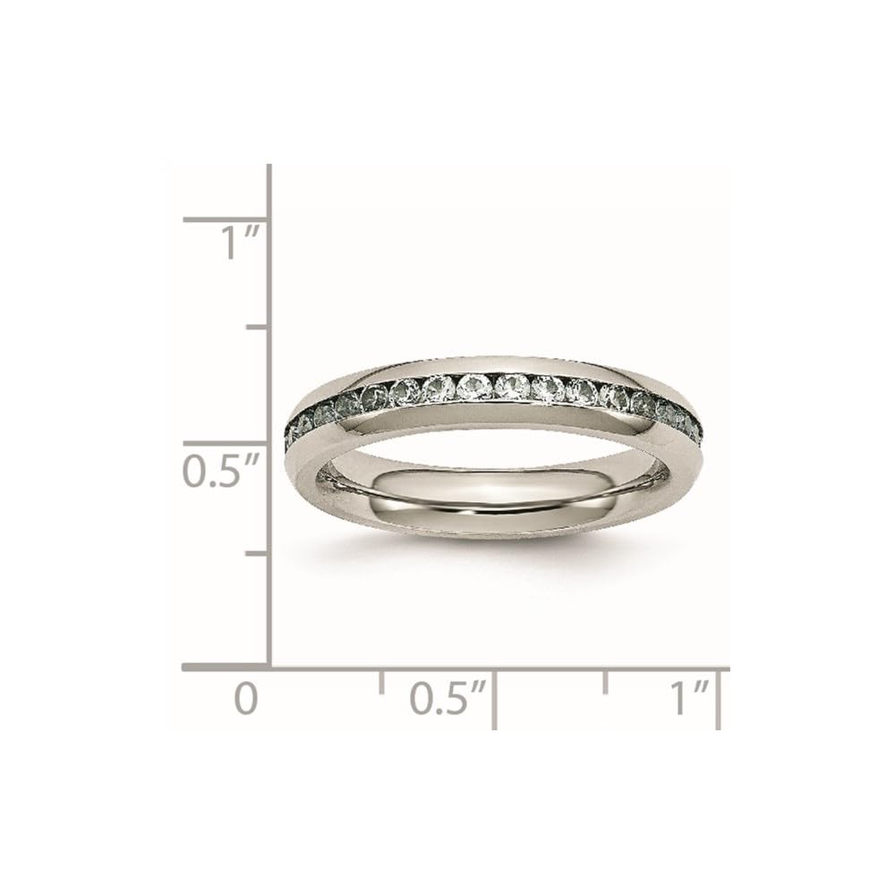 Stunning 4mm Round Cut Blue Cubic Zirconia Ring in Stainless Steel | Diamond2Deal | Elegant Jewelry for Women, Perfect for Weddings, Anniversaries & Special Occasions