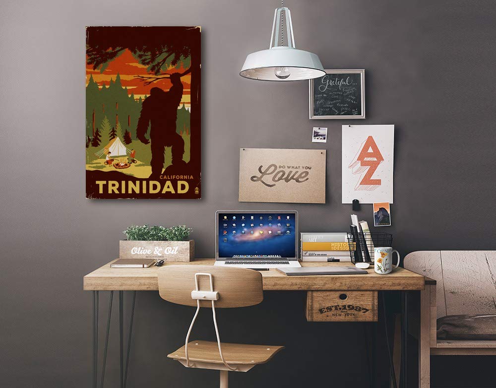 Lantern Press Trinidad California Bigfoot Wall Art - 16x24 Wrapped Canvas Print for Home & Office Decor - Perfect for Living Room, Bedroom or Gift
