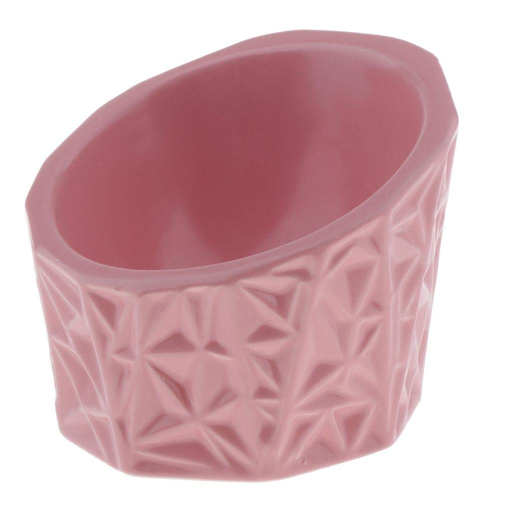 SECRET DESIRE Ceramic Pet Bowl for Dogs & Cats - Slanted Elevated Design in Pink - Perfect for Small & Medium Pets - Ideal for Home, Kitchen & Pet Feeding Station