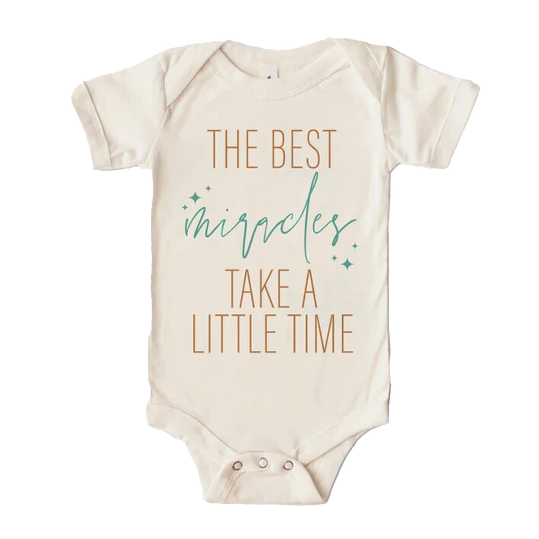 Miracle Baby Shirt - Best 'Miracles Take Time' Pregnancy Reveal & Baptism Outfit - Cute Baby Shower Gift for Newborns & Special Occasions