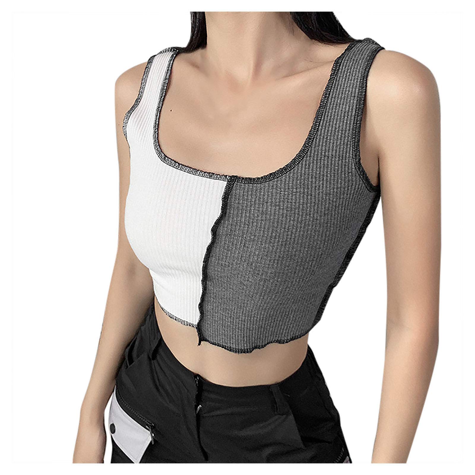 Stylish Irregular Cutout Sleeveless T-Shirt for Women - Trendy Open Back Fashion Blouse & Crop Top | Perfect for Summer Outfits, Beachwear, and Casual Street Style