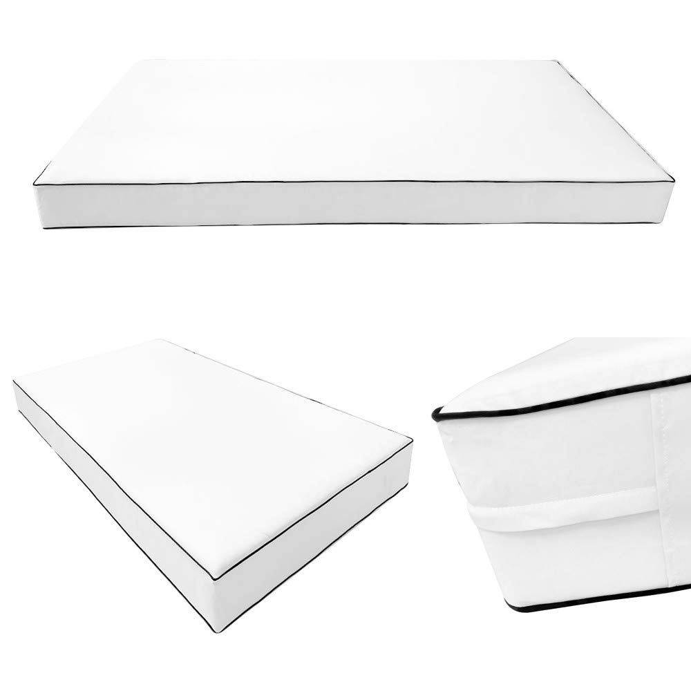 Prolinemax Twin-XL Outdoor Style Daybed Mattress Cover with Contrast Trim - Fitted Bolster Pillow Sheet AD106 - Perfect for Patio, Sunroom, and Outdoor Lounging