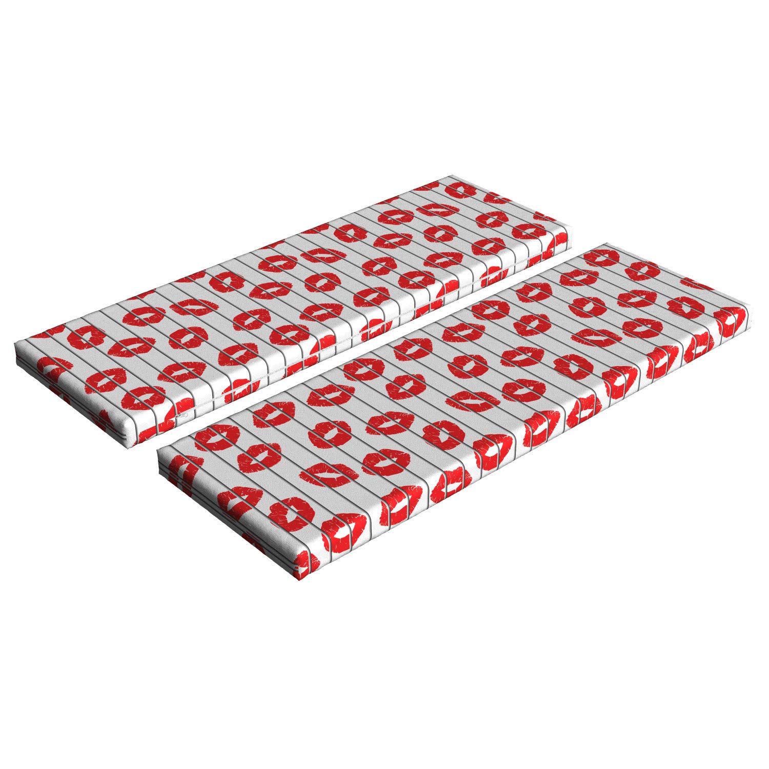 Ambesonne Glamour Bench Cushion Set of 2 - Lip Art Print, Foam Seat Pads with Decorative Covers, 45