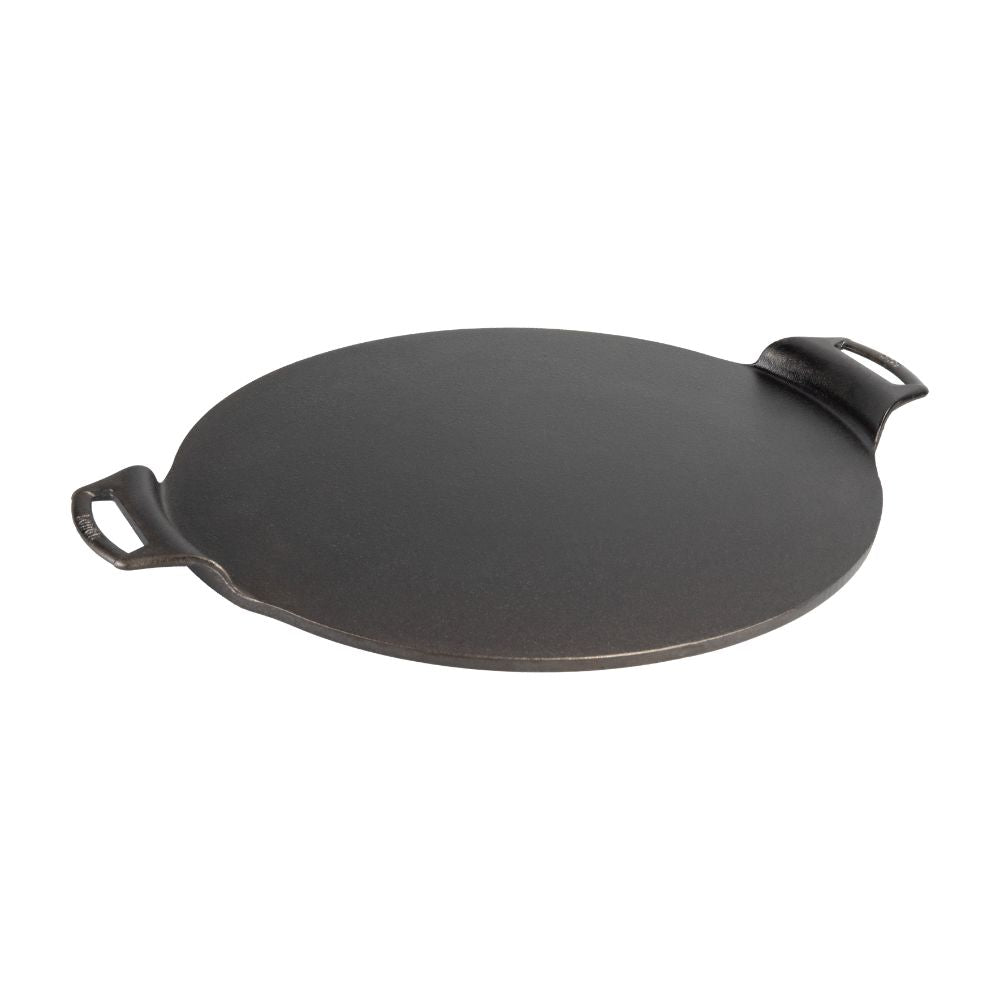 Premium 38cm Cast Iron Pizza Pan - Heavy Duty & Pre-Seasoned for Perfect Crust - Ideal for Oven, Grill & Outdoor Cooking