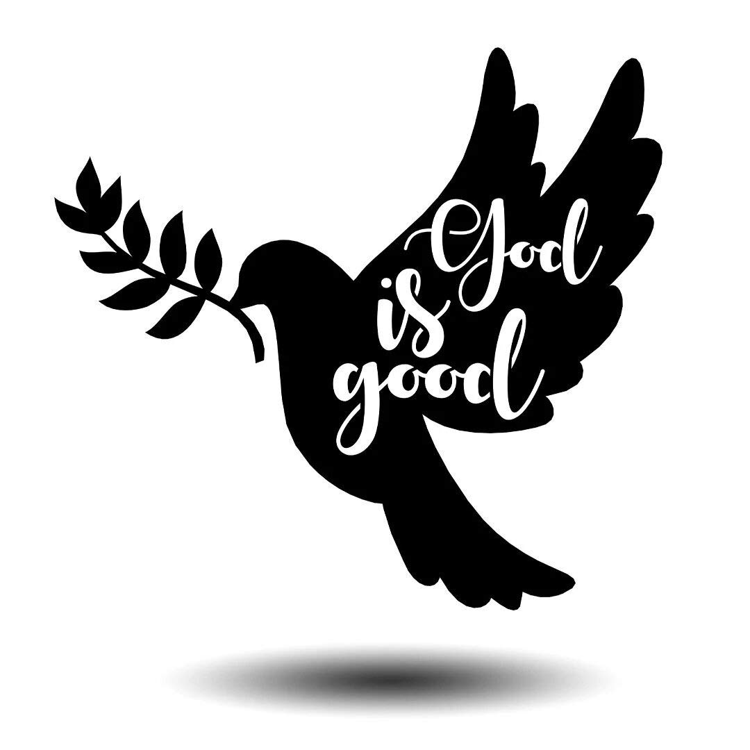 Peace Dove Metal Wall Art - Small Indoor & Outdoor Decor for Living Room, Bedroom, Dining - Inspirational Gift