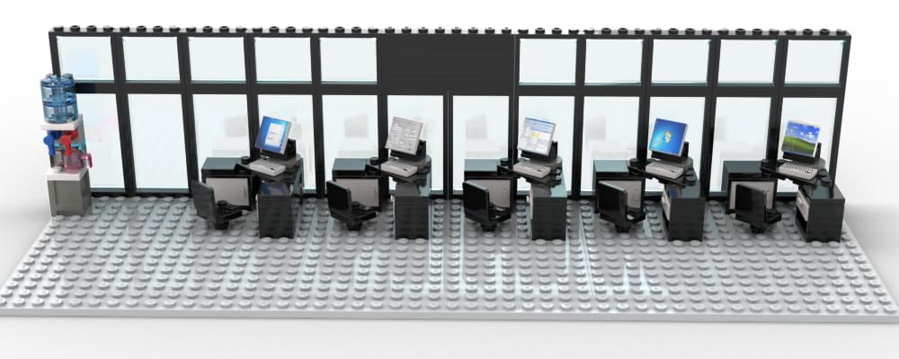 Custom Building Bricks Set of 5 - 2x2 Tiles & Mini Keyboards for Computer Office Setup | Creative Desk Decor for Businessmen & Professionals | Perfect for Workstations, Gift Ideas & Stress Relief