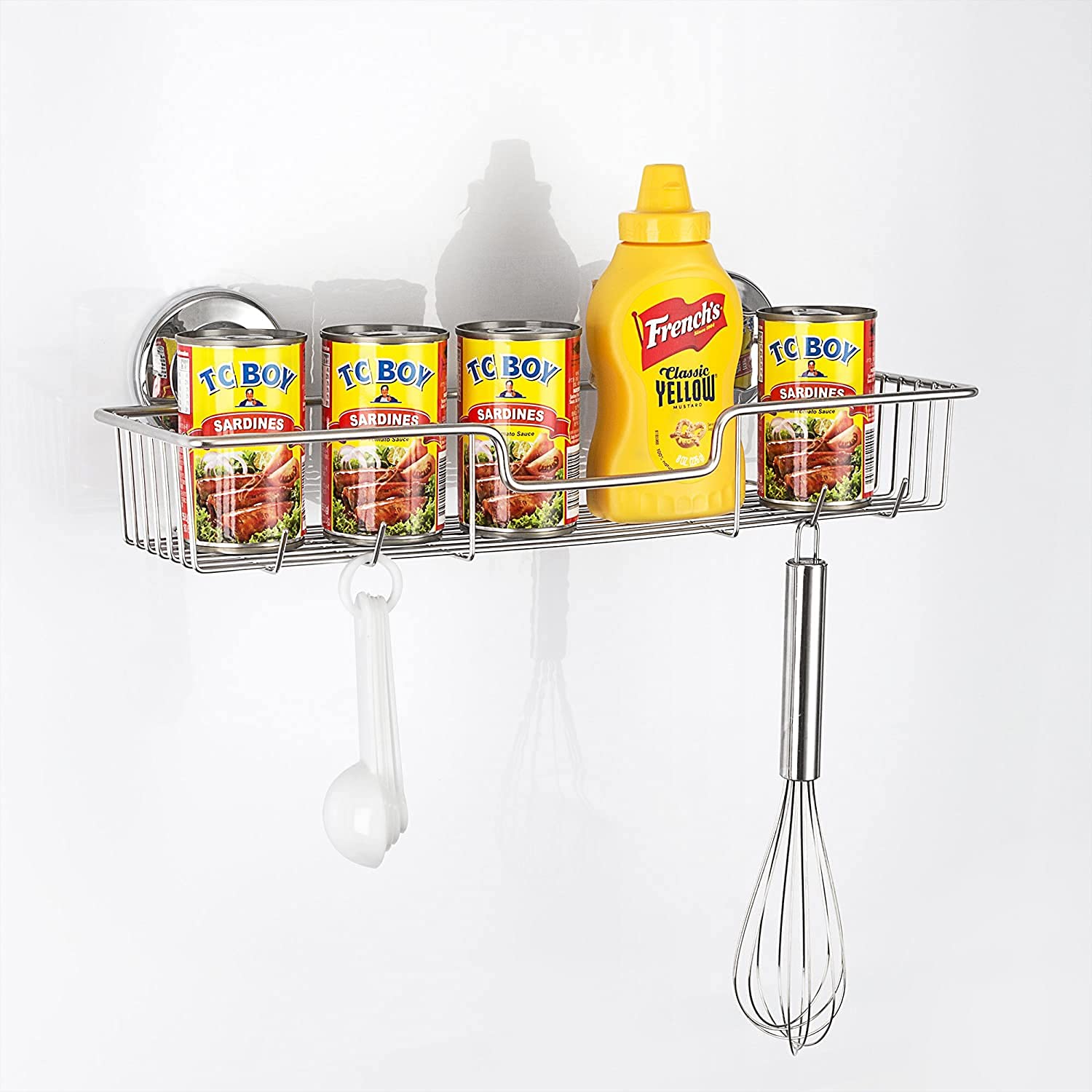 Rustproof Stainless Steel Shower Caddy Organizer - 2 Pack No Damage Suction Cup Bathroom Storage for Shampoo, Soap & Accessories | Space-Saving Wire Basket for Kitchen & Bathroom | Perfect for Small Spaces, Dorm Rooms & RV Showers