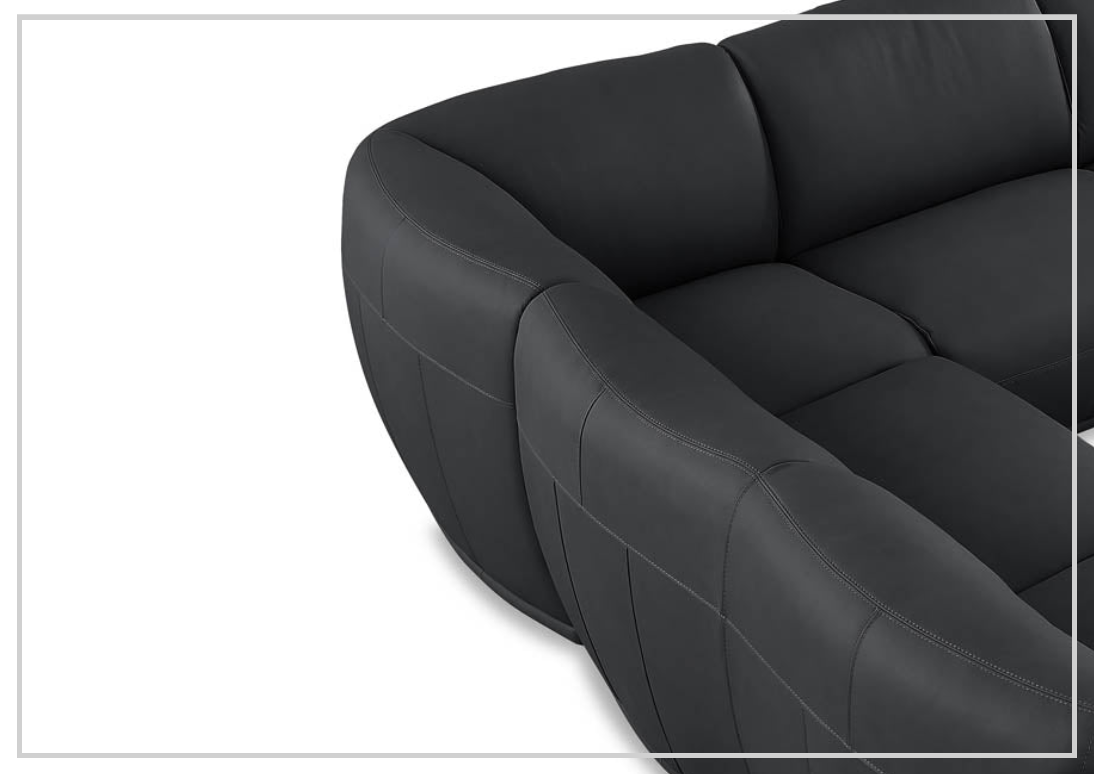 Hydeline Moon 3-Piece L-Shaped Leather Sectional Sofa Set - Modern Reclining Couch for Living Room, Home Theater & Office Lounge (Brown)