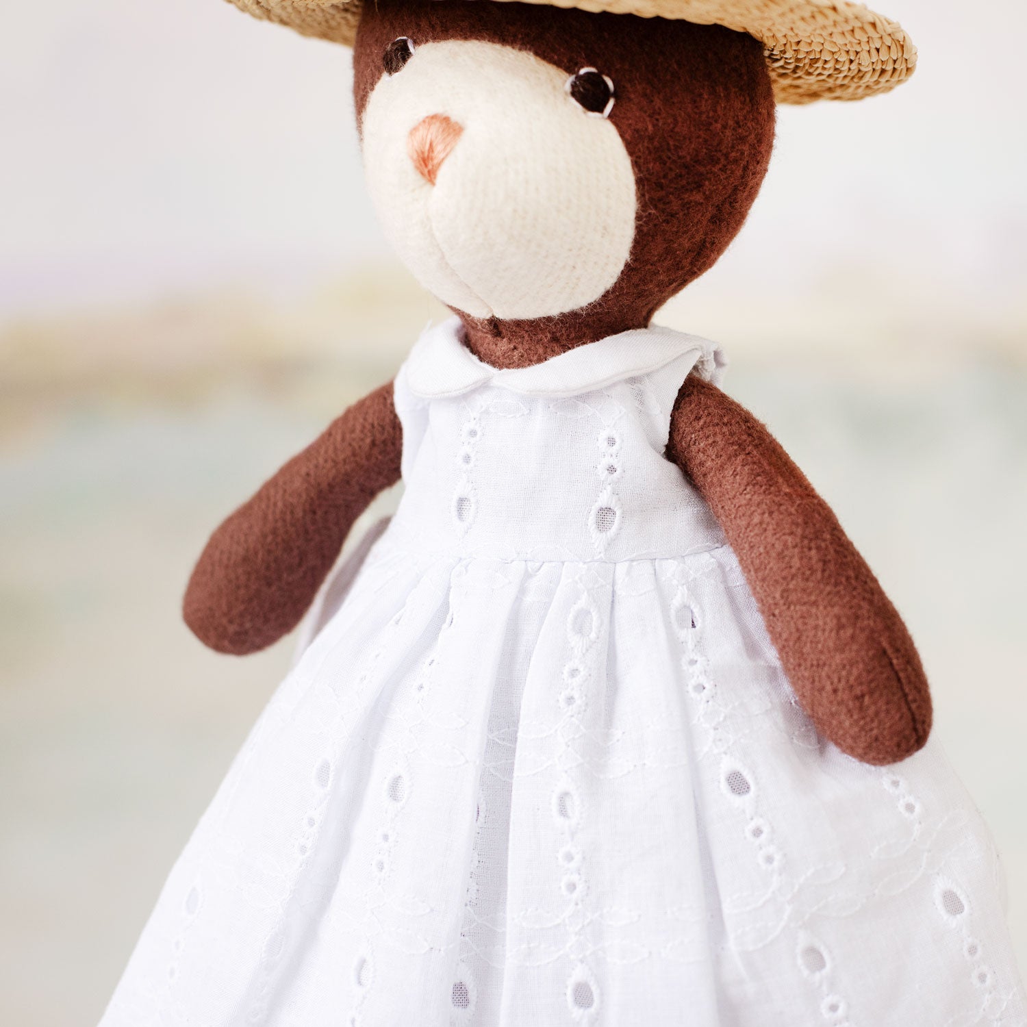 White Eyelet Sundress for Dolls - Cute Summer Outfit for 18