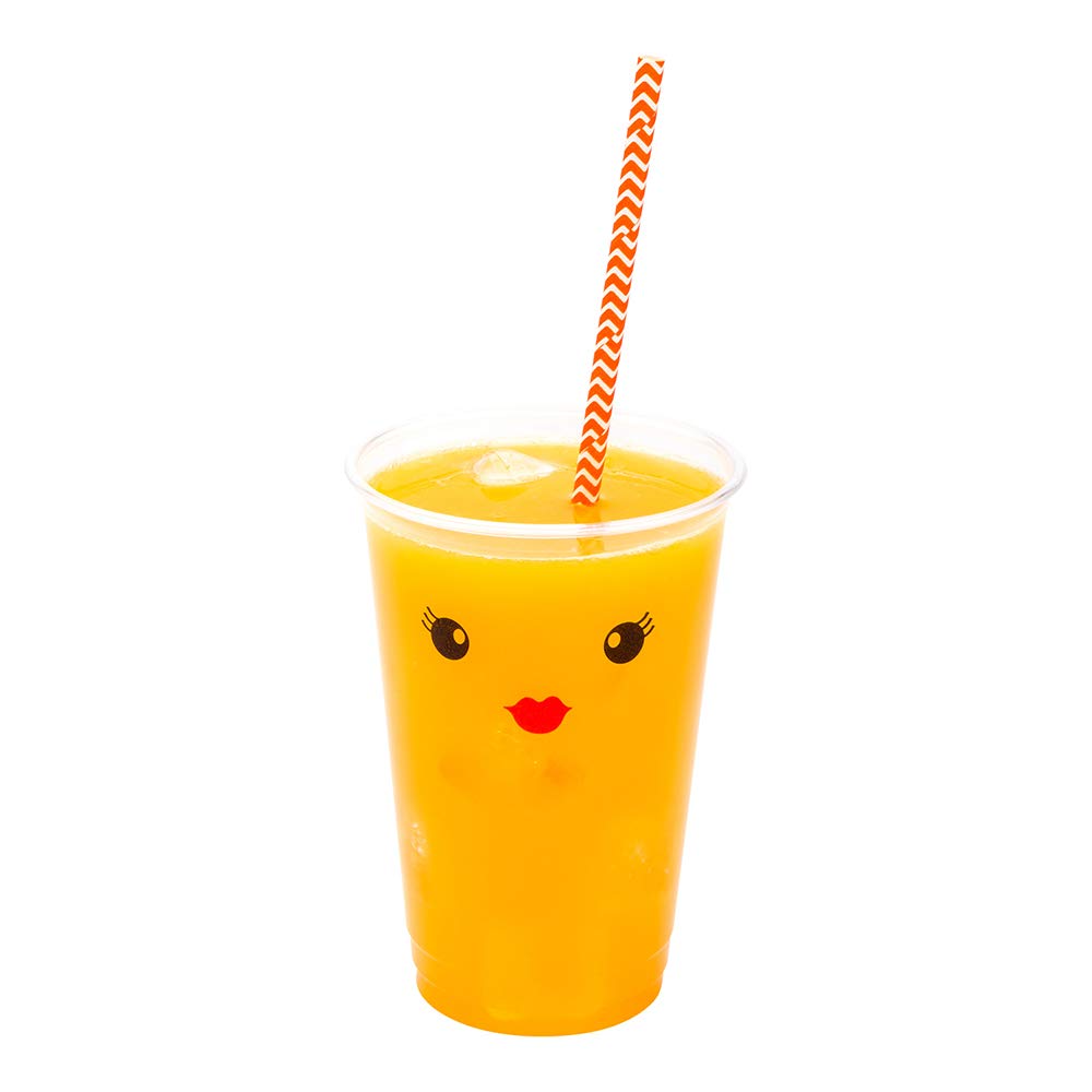 Premium 7.8 Inch Eco-Friendly Paper Straws - 100 Count Durable Orange Zig Zag Drinking Straws for Cold Beverages | Perfect for Restaurants, Parties, Smoothies & Iced Coffee