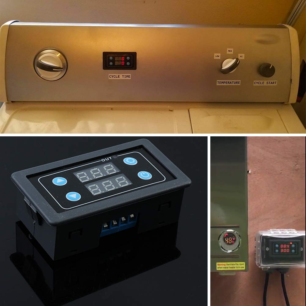 Icstation Digital Timer Relay Switch Module - 0ms to 999h Adjustable Time Delay, AC 85V-265V, LED Display, 110V/120V Compatible - Perfect for Home Automation, Lighting Control & Industrial Equipment