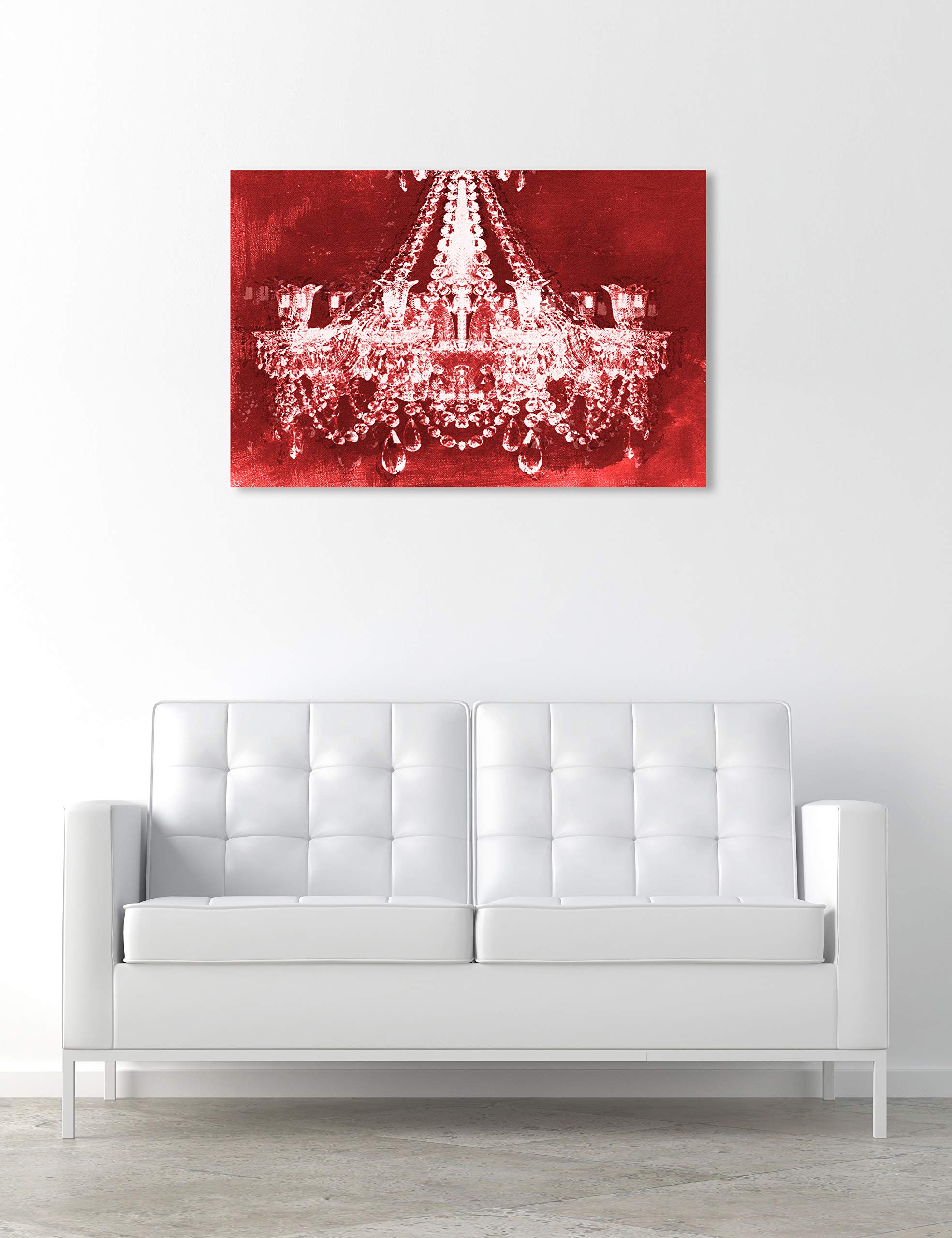 Oliver Gal Artist Co. Contemporary 24x36 Inch Red Velvet Canvas Wall Art - Dramatic Entrance Painting for Living Room, Bedroom & Office Decor