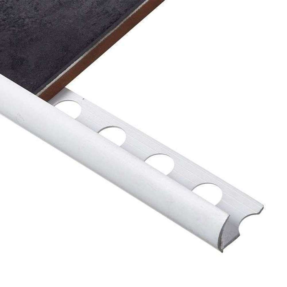 10mm x 2.5M White PVC Round Edge Tile Trim - Perfect for Bathroom, Kitchen & Shower Wall Edging Protection