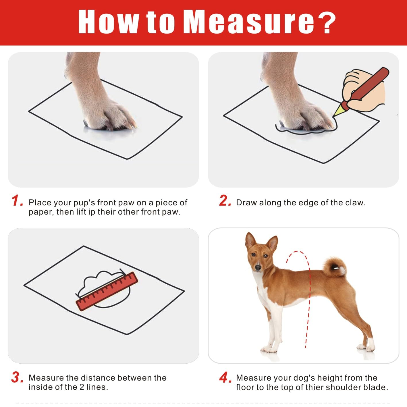 Idepet Dog Suspender Boots - Waterproof Anti-Slip Winter Dog Shoes with Adjustable Straps for Snow, Rain & Hiking - Paws Protection for Small Medium Large Dogs (Red, Size 5) | Perfect for Outdoor Adventures, Winter Walks & Rough Terrain Protection