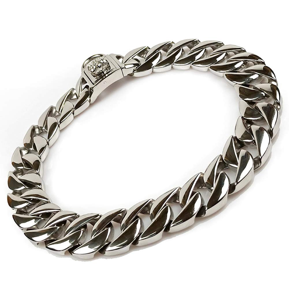 32MM Stainless Steel Dog Chain Collar - Heavy Duty Training Slip Collar for Large Dogs, Hip Hop Style Cuban Link Necklace (70CM) - Perfect for Pitbulls, Bulldogs & Bully Breeds - Durable & Stylish for Walks, Training & Fashion