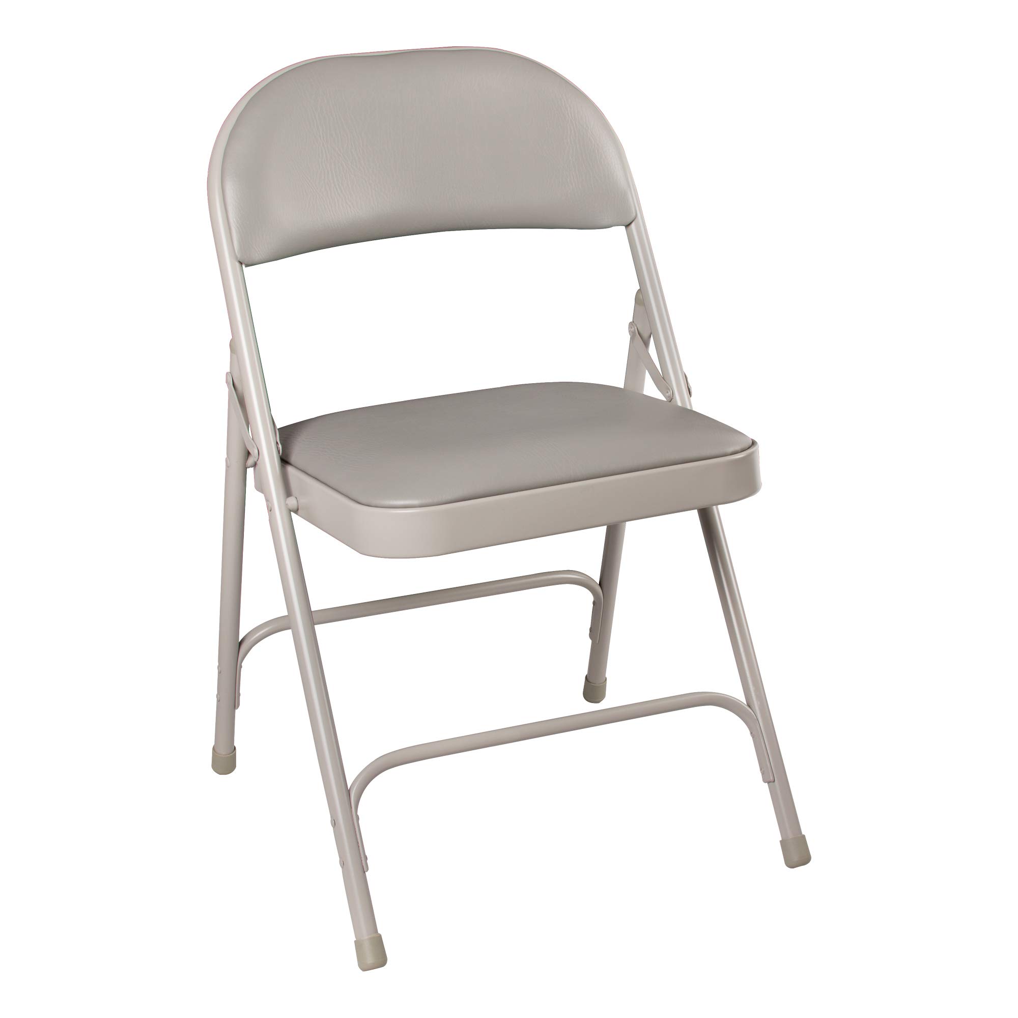 Norwood Commercial Folding Chair with Vinyl Upholstered Seat & Back - Gray (Pack of 4) - Stackable, Heavy-Duty for Events, Banquets, Conferences & Home Use - NOR-SRO593-VGR-SO 6600