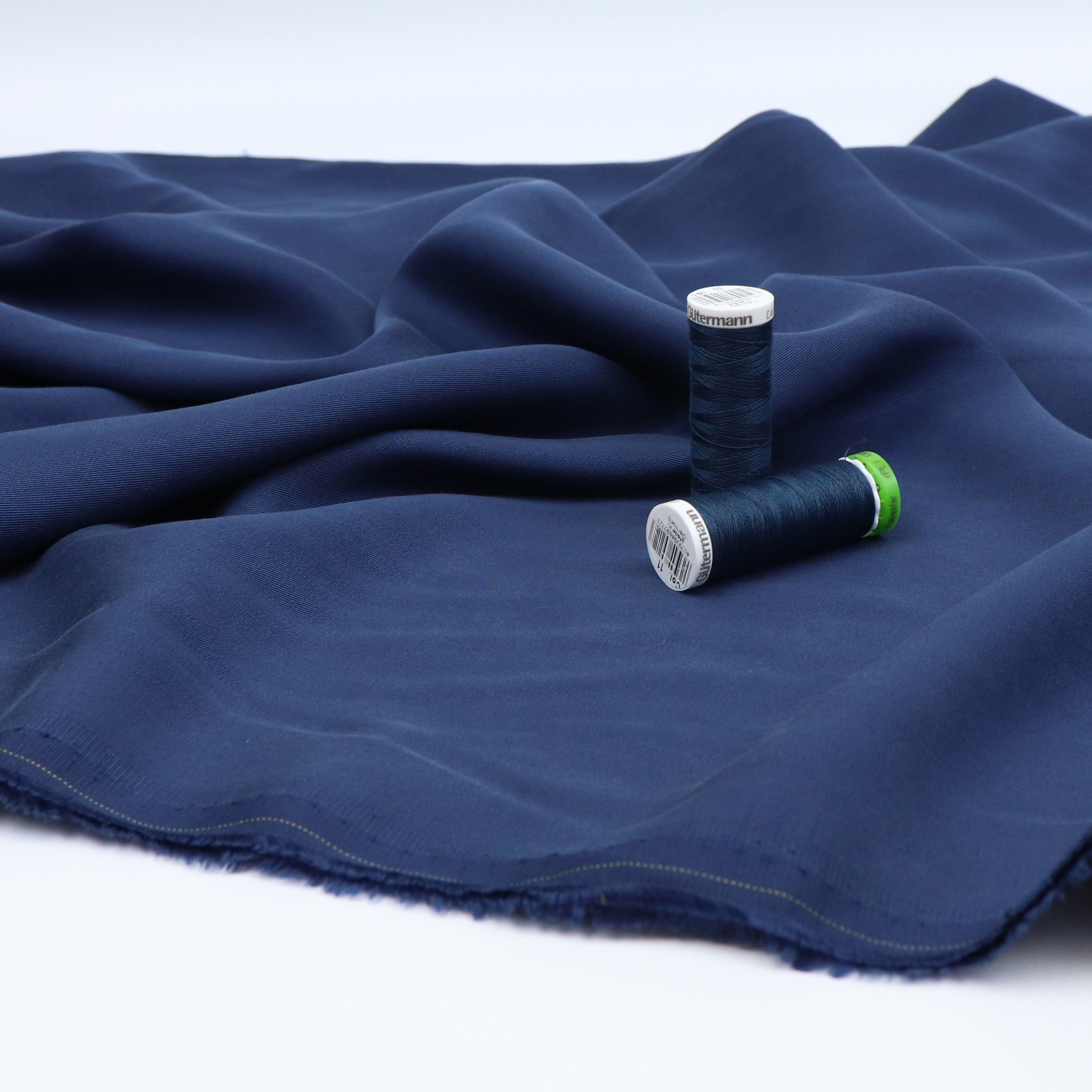 Premium Sandwashed Lyocell Twill Fabric - Soft Breathable Blue Material for Dresses, Shirts & Home Decor