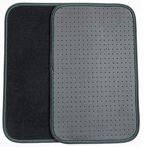 Universal Fit Embroidered Butterfly Car Floor Mats - Set of 4 for SUV, Truck, Sedan & Van (Black with Mint Green) | All-Weather Protection & Easy Cleaning for Daily Commute & Road Trips