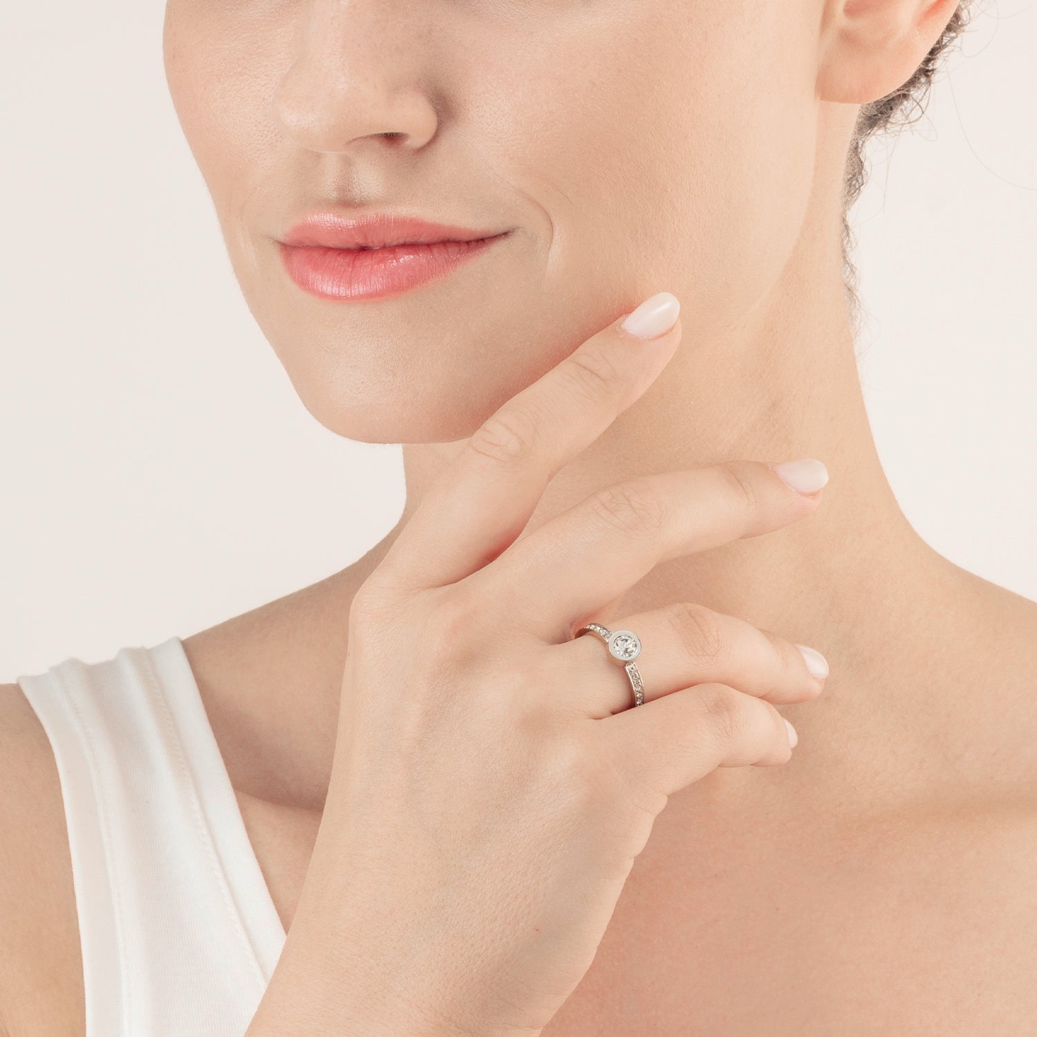 Sparkling Dots Sterling Silver Crystal Ring for Women - Elegant Jewelry Gift for Anniversary, Wedding & Party Occasions