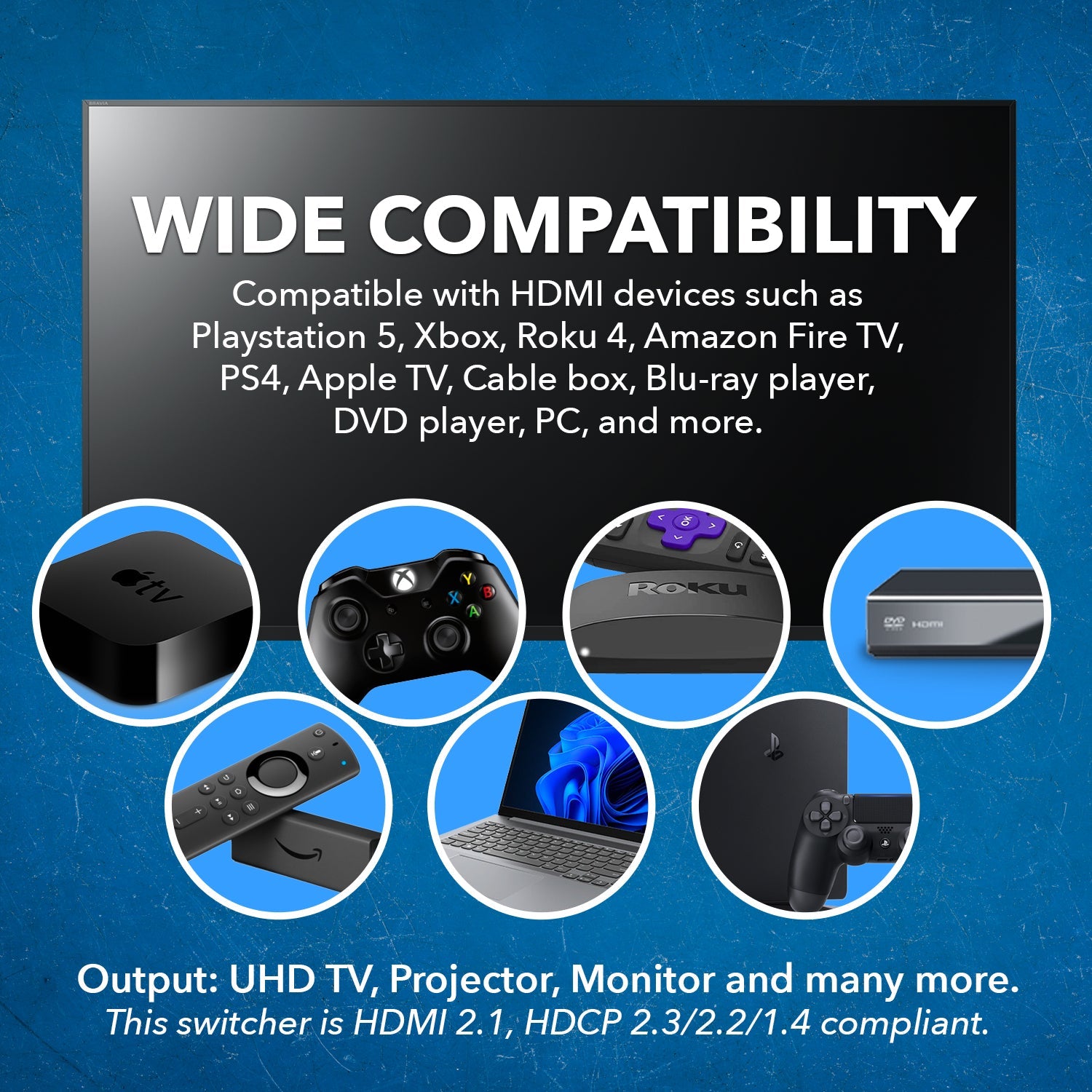 8K HDMI 4x1 Switcher with Remote - 4K 120Hz 8K 60Hz HDR10+ - Seamless Multi-Device Switching for Gaming, Home Theater & Office Setup (Model BK 401)