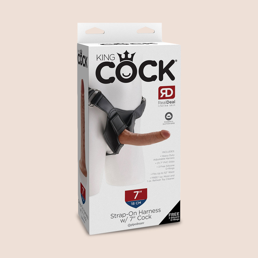 Premium King Cock Strap-On Harness Kit with 7 Realistic Dildos for Couples & Solo Play – Ultimate Pleasure for BDSM, Roleplay & LGBTQ+ Adventures