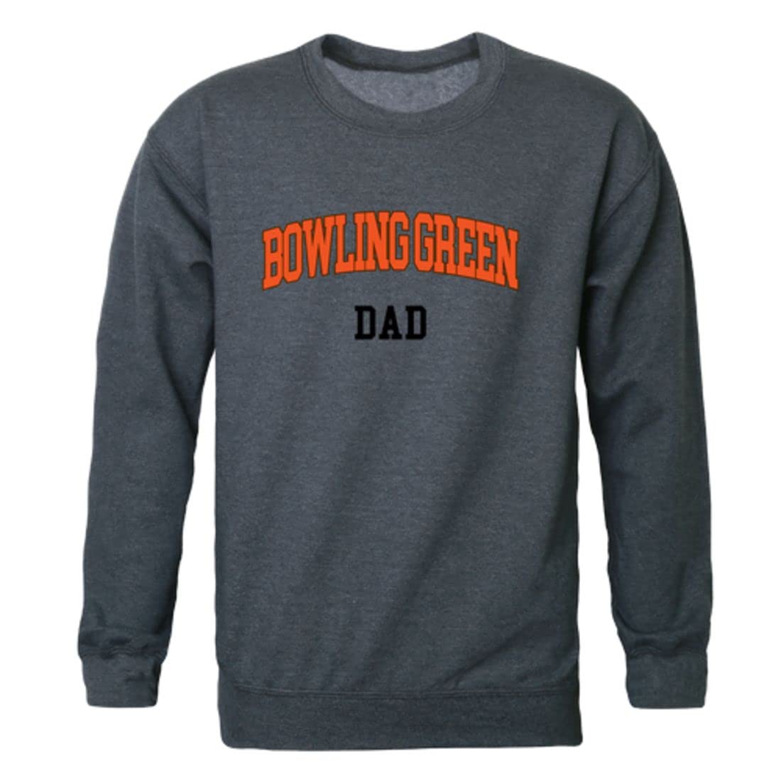 BGSU Bowling Green State University Falcons Dad Fleece Crewneck Pullover Sweatshirt - Heather Charcoal - Comfortable College Apparel for Game Day & Casual Wear