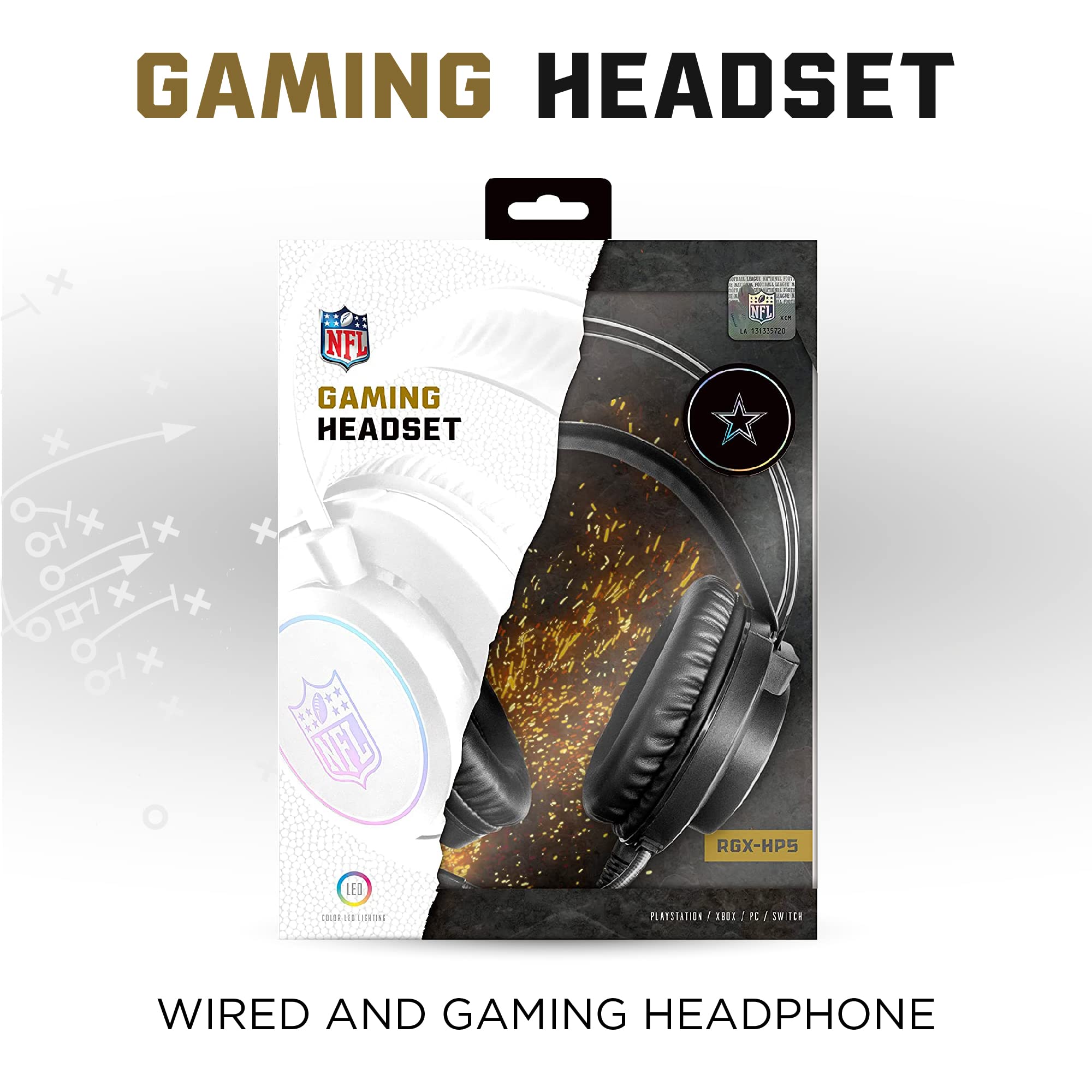 SOAR NFL Wired Gaming Headset with Noise Cancelling Mic - Official Licensed Football Headphones for PC, PS4, Xbox - Perfect for Gaming, Streaming & Sports Fans