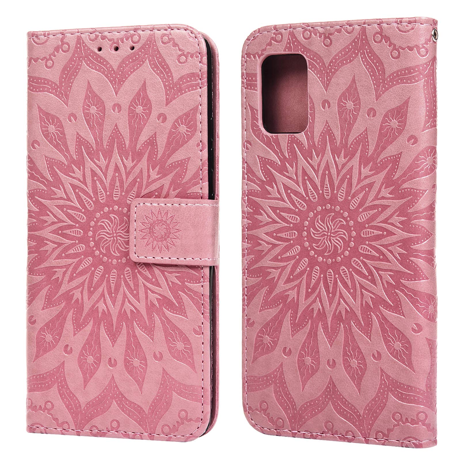 **Samsung Galaxy A51 5G Wallet Case – Shockproof Leather Flip Cover with Card Holder & Kickstand, Sunflower Pink – Perfect for Daily Use, Travel & Business**