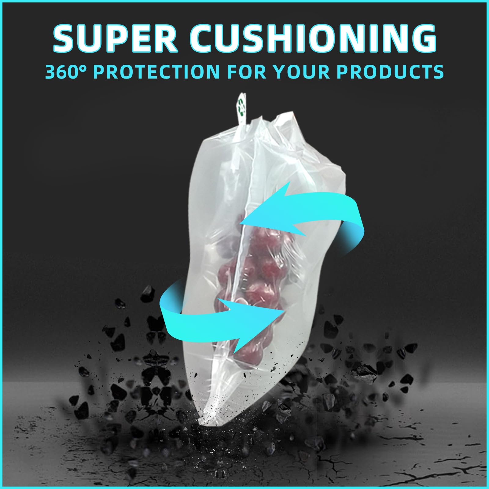 50 Pack 10x12 Inch Air Bubble Cushioning Bags for Shipping - Protective Void Fill Packaging with Free Air Pump - Ideal for Ecommerce, Fragile Items & Moving Supplies