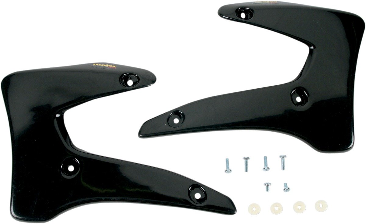 Maier USA Mfg Black Radiator Scoops for Motorcycles - High Performance Cooling Accessories for Harley, Honda & Yamaha Bikes