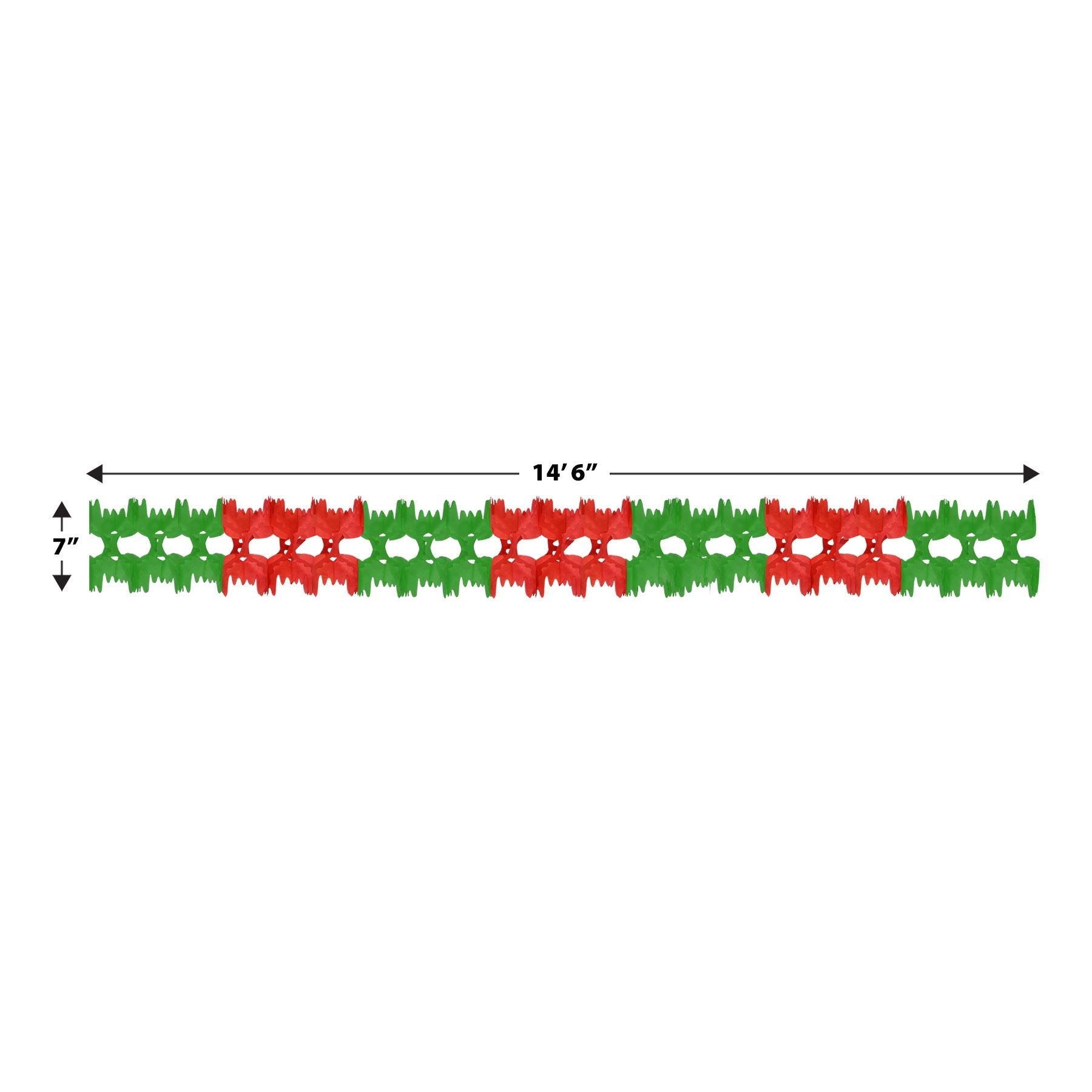 12 Pack Beistle Christmas Garland Decorations - Red and Green Holiday Party Decor for Tree, Mantel, and Home Festive Decorating