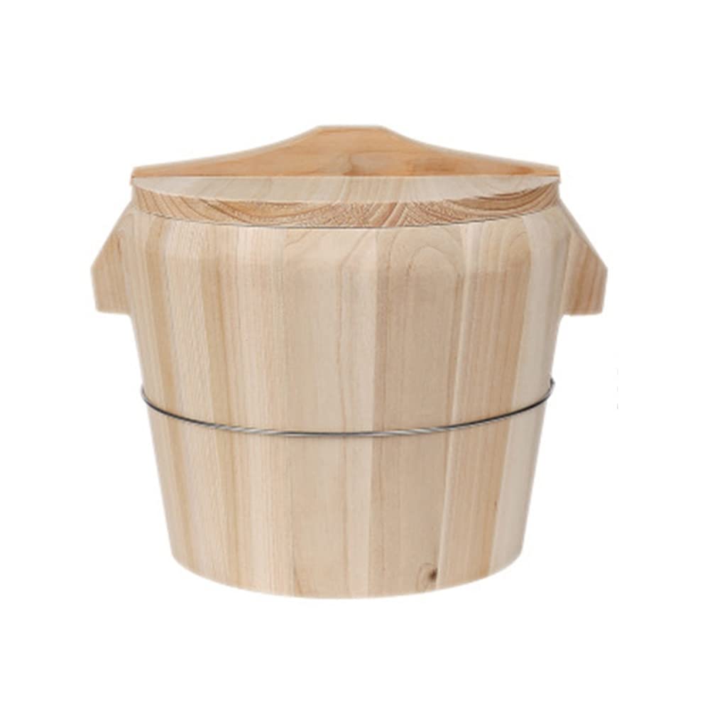 Premium Bamboo Steamer Basket for Rice, Dim Sum, Fish & Vegetables - 21x17cm Natural Wooden Food Steamer - Perfect for Asian Cooking, Healthy Meal Prep & Kitchen Use