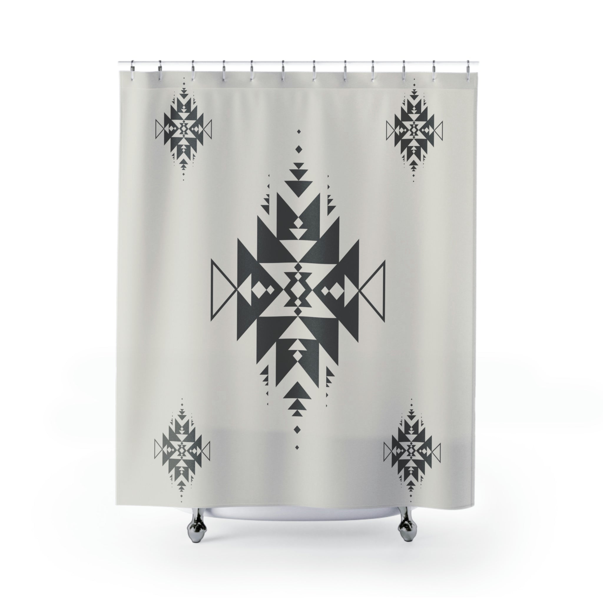 Southwestern Aztec Sand Dune Print Lightweight Polyester Shower Curtain - Waterproof Bathroom Decor for Boho, Modern & Farmhouse Style Homes