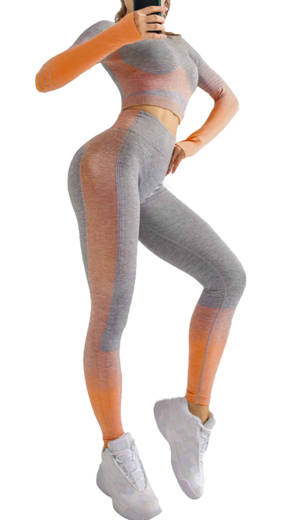 MANON ROSA Women's 2-Piece Workout Set - Yoga Pants & Crop Top for Fitness, Gym, Running & Yoga | High Waist Leggings & Sports Bra for Women's Activewear
