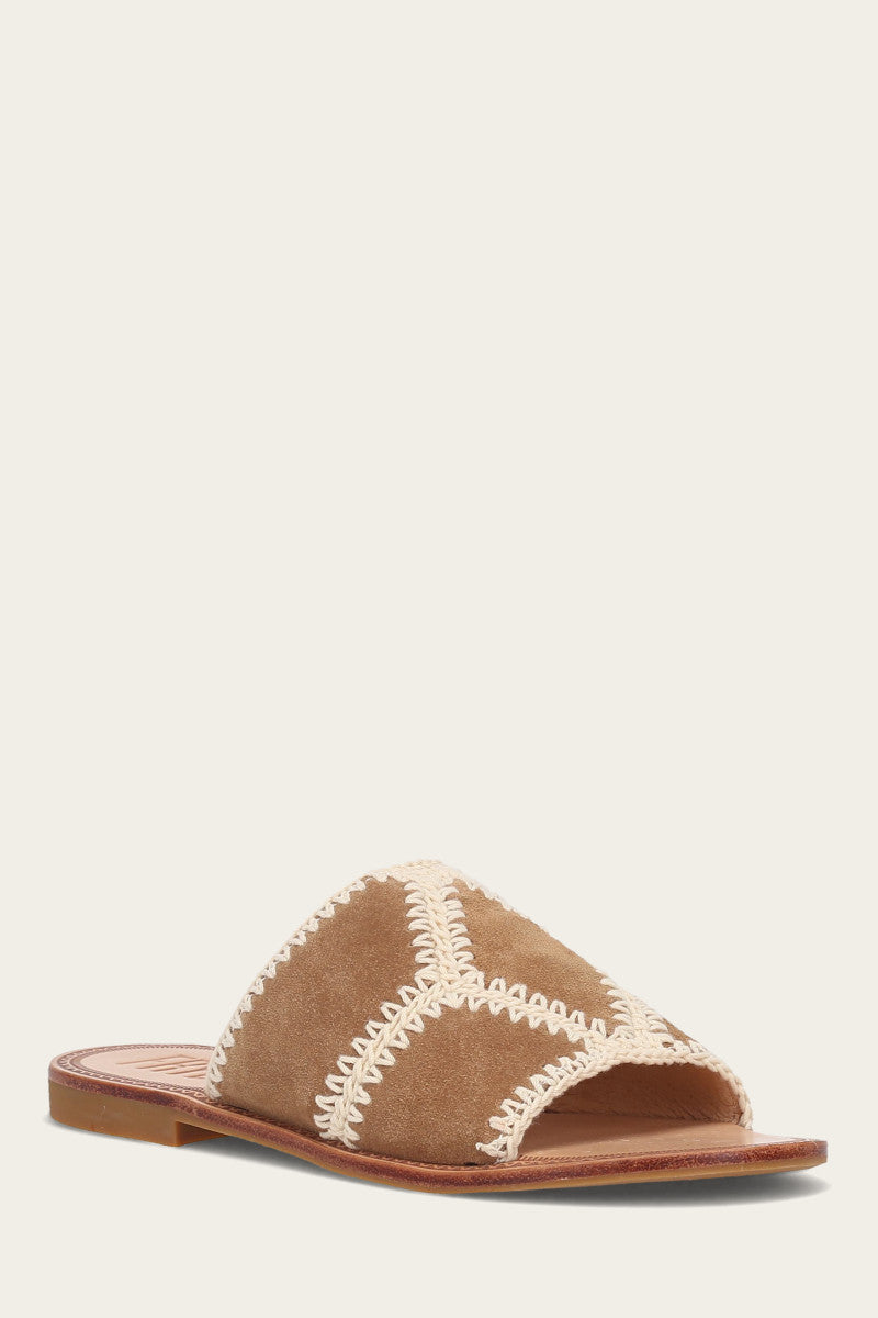 Ava Crochet Slide Sandals - Comfortable Handmade Women's Summer Shoes for Beach, Pool, and Casual Wear