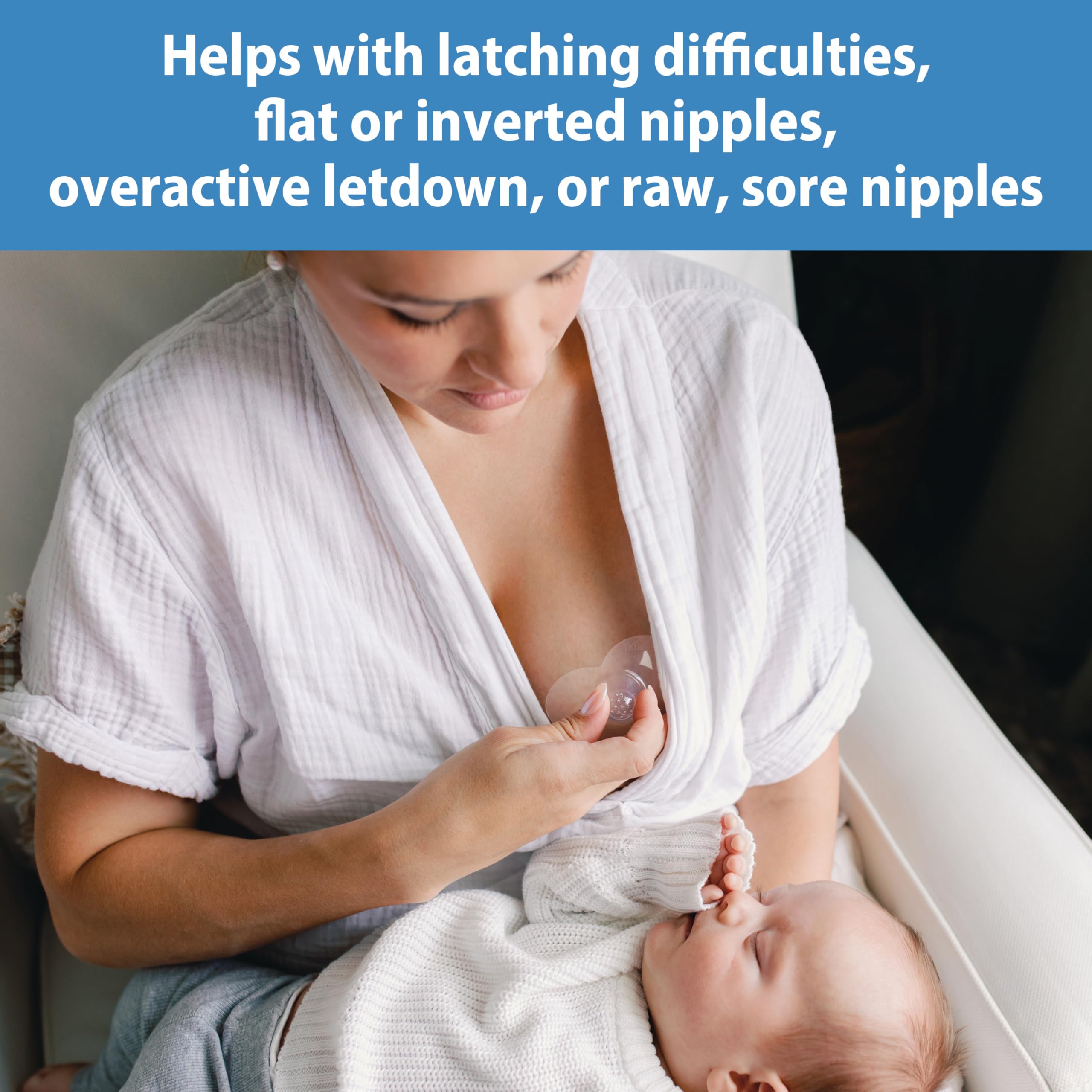 Dr. Brown's Butterfly Breastfeeding Nipple Shields - 20mm Size 1 for Sore, Flat or Inverted Nipples - Helps with Latching Difficulties - Includes Microwave Sterilizer Carrying Case - Perfect for New Moms and Breastfeeding Comfort at Home or On-the-Go