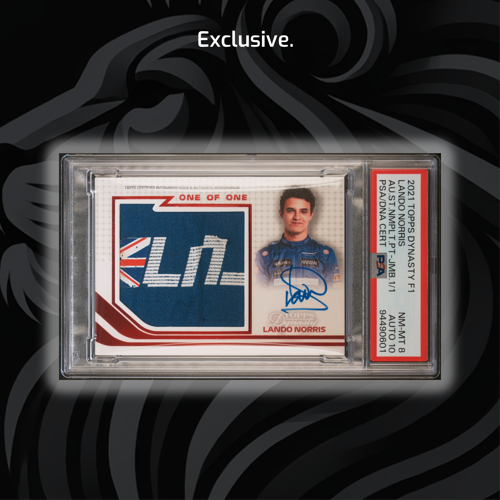 PSA 10 Lando Norris 2021 Dynasty #ANJP LN Autograph Suit Nameplate Jumbo Patch - Perfect for F1 Collectors and Motorsport Memorabilia Enthusiasts