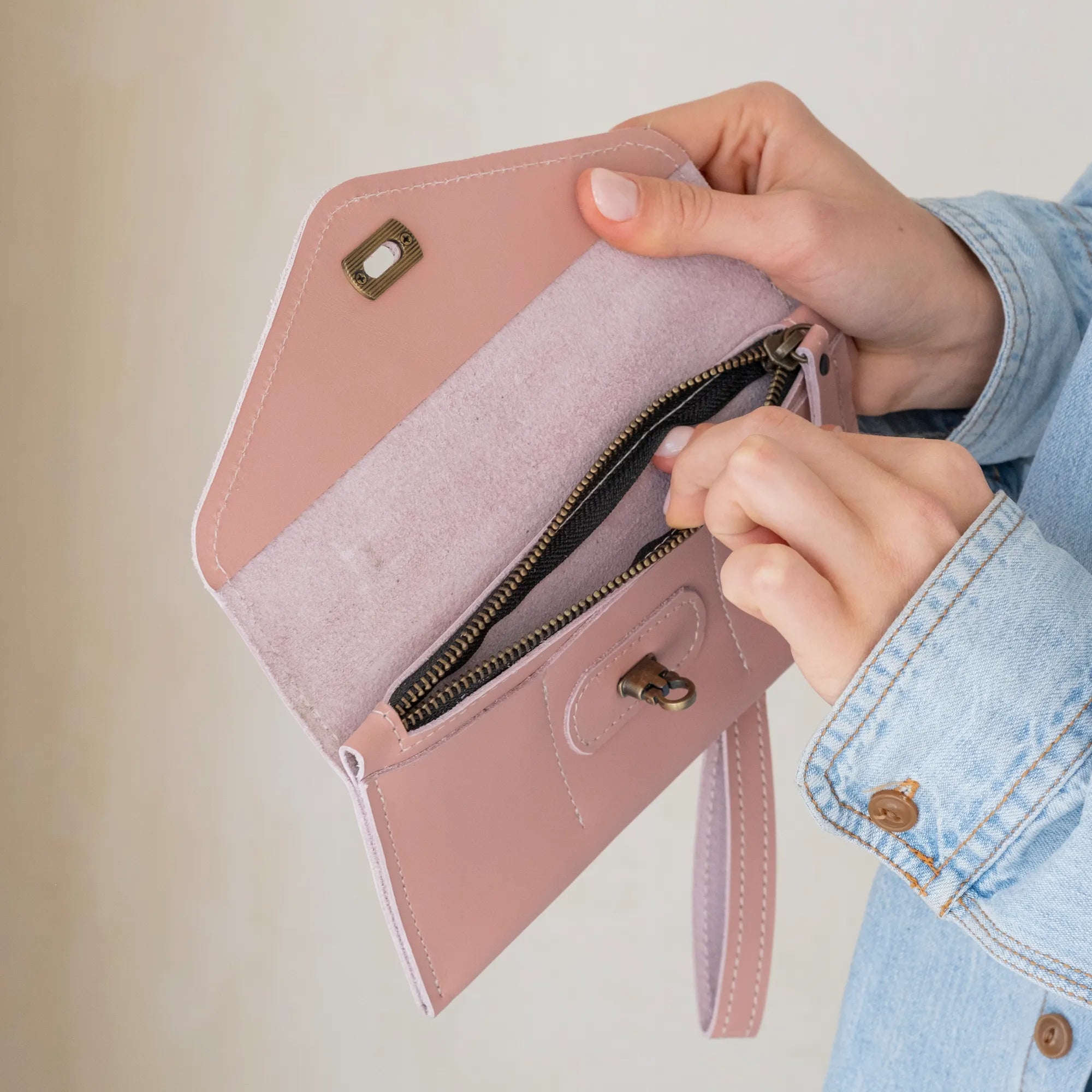 Genuine Leather Wristlet Wallet for Women - Slim RFID Blocking Card Holder with Wrist Strap - Perfect for Travel, Shopping & Everyday Use