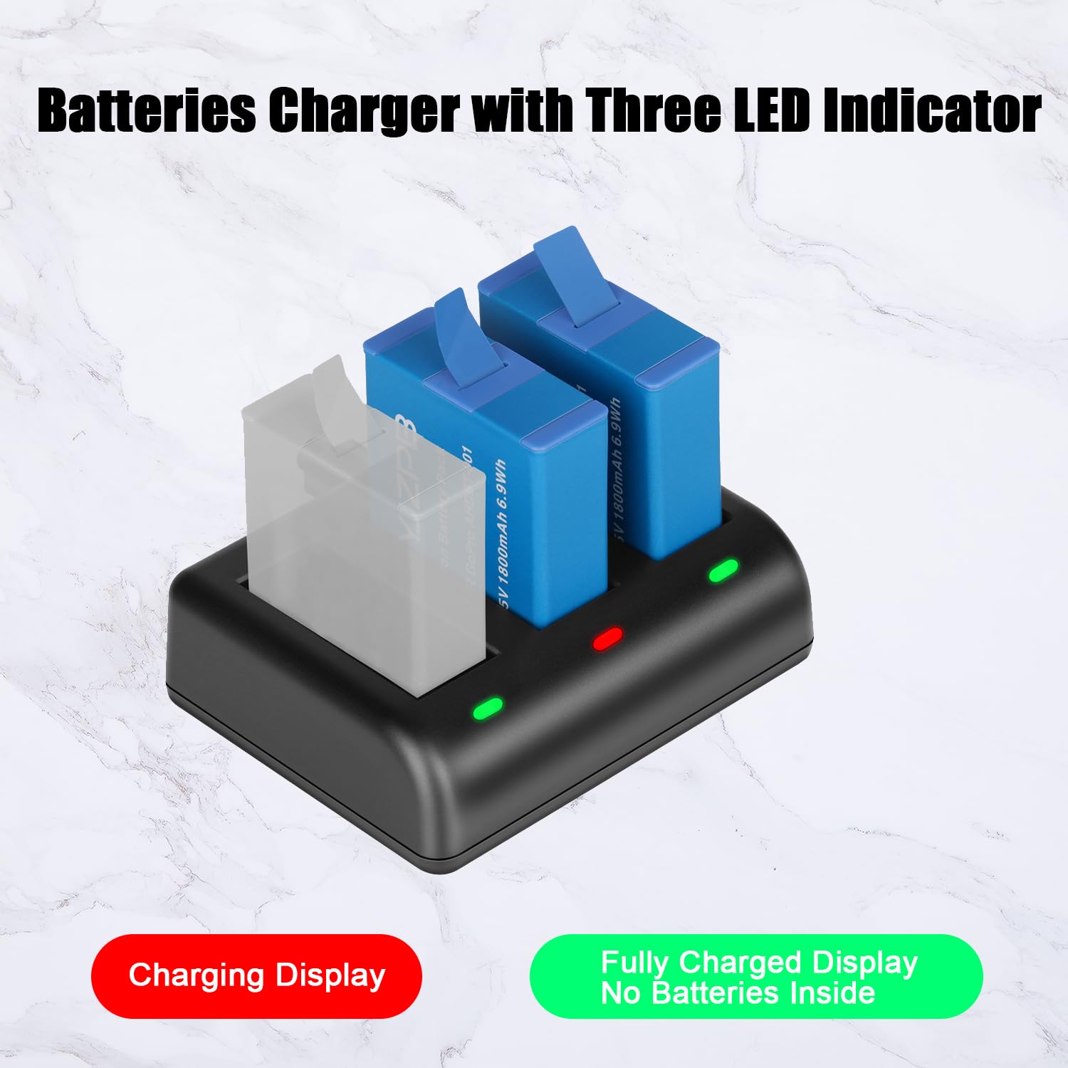 2-Pack Replacement Batteries & Triple Charger for GoPro Hero 9 - Extended Power Solution for Action Camera - Perfect for Travel, Vlogging, and Outdoor Adventures
