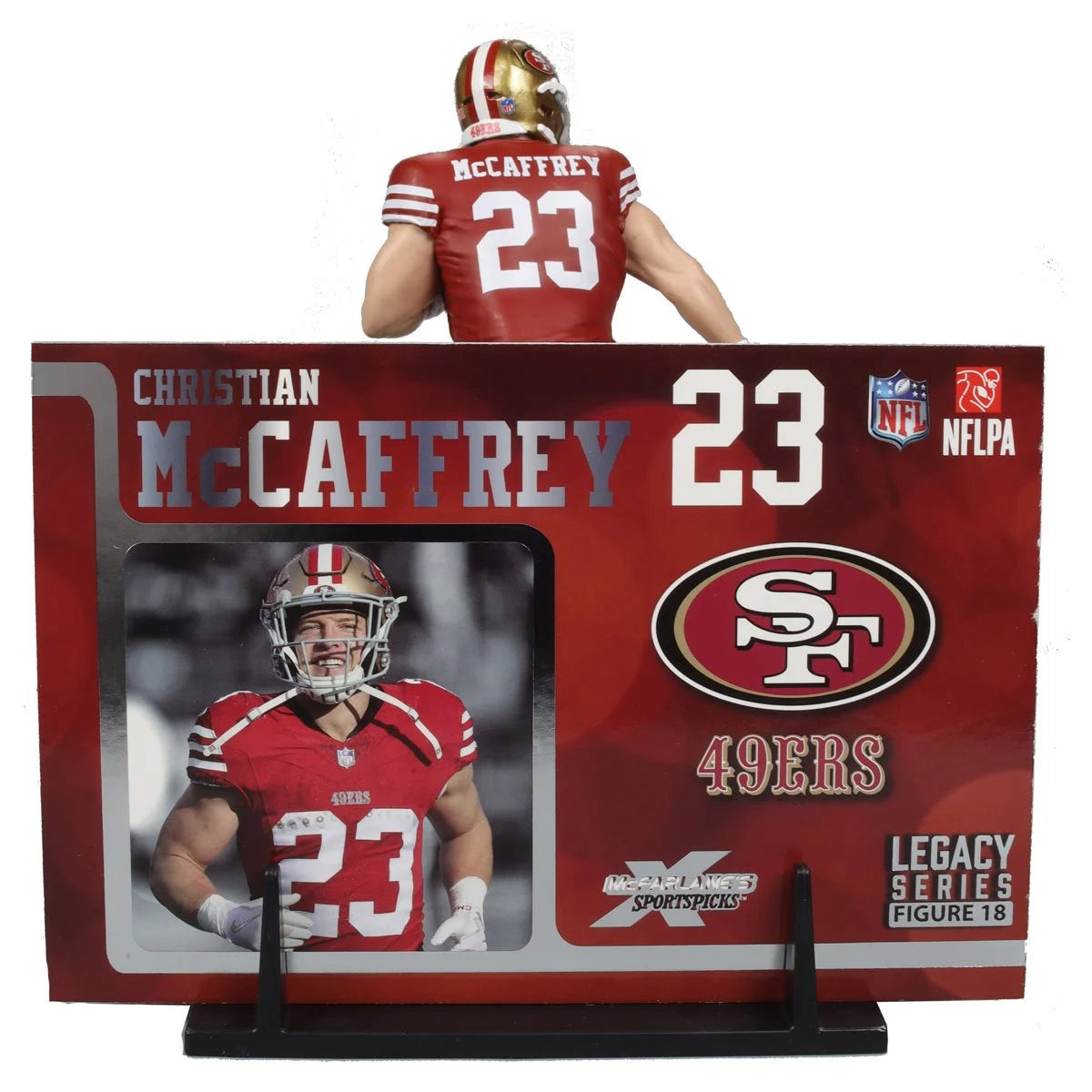 San Francisco 49ers Christian McCaffrey Red Jersey NFL Action Figure - 2024 SportsPicks Collectible | Perfect for Football Fans, Sports Memorabilia Displays & Game Room Decor