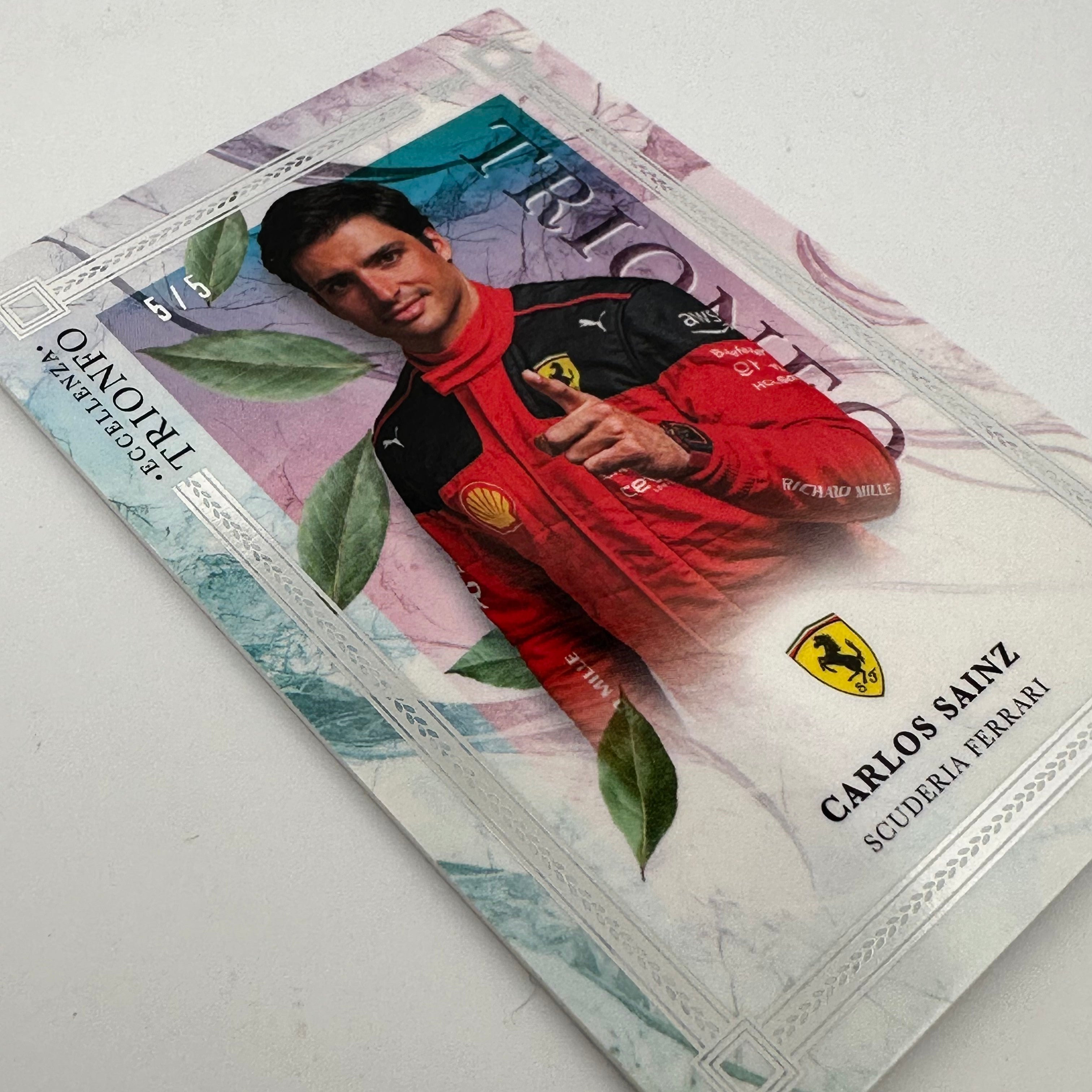 5/5 Rainbow Carlos Sainz 2023 Eccellenza Trionfo Trading Card - Perfect for Collectors, Sports Fans & F1 Memorabilia Enthusiasts