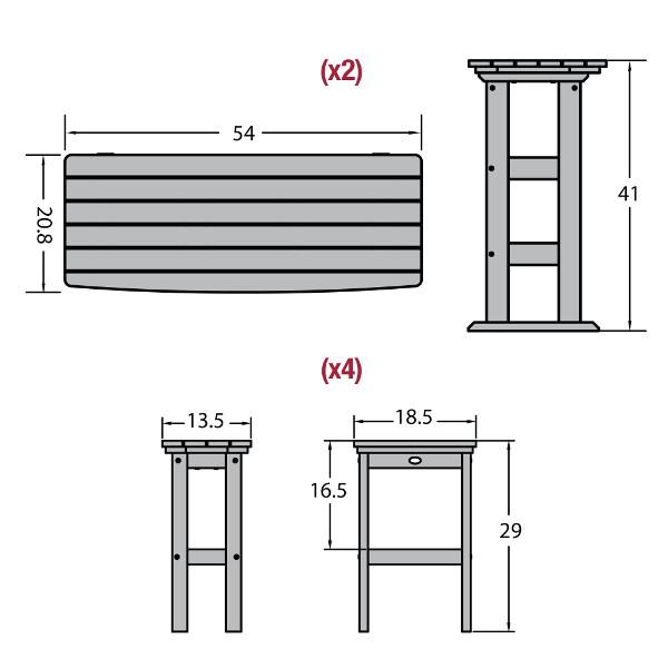 Lehigh 6-Piece Bar Height Balcony Patio Set - Outdoor Dining & Entertaining Furniture for Small Spaces